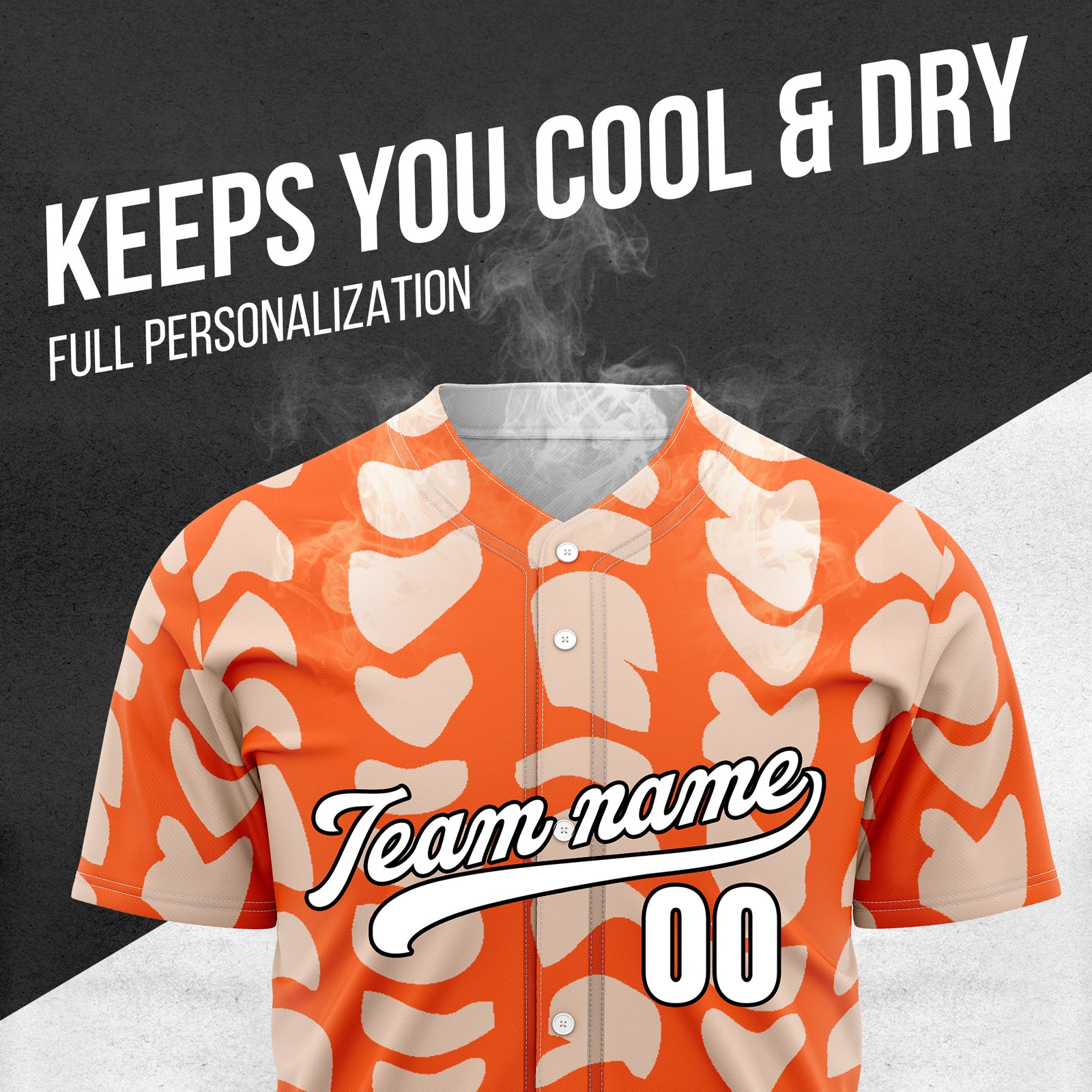 Custom Hawaii Waves Orange Baseball Sports Jersey Personalized Uniform with Name & Number