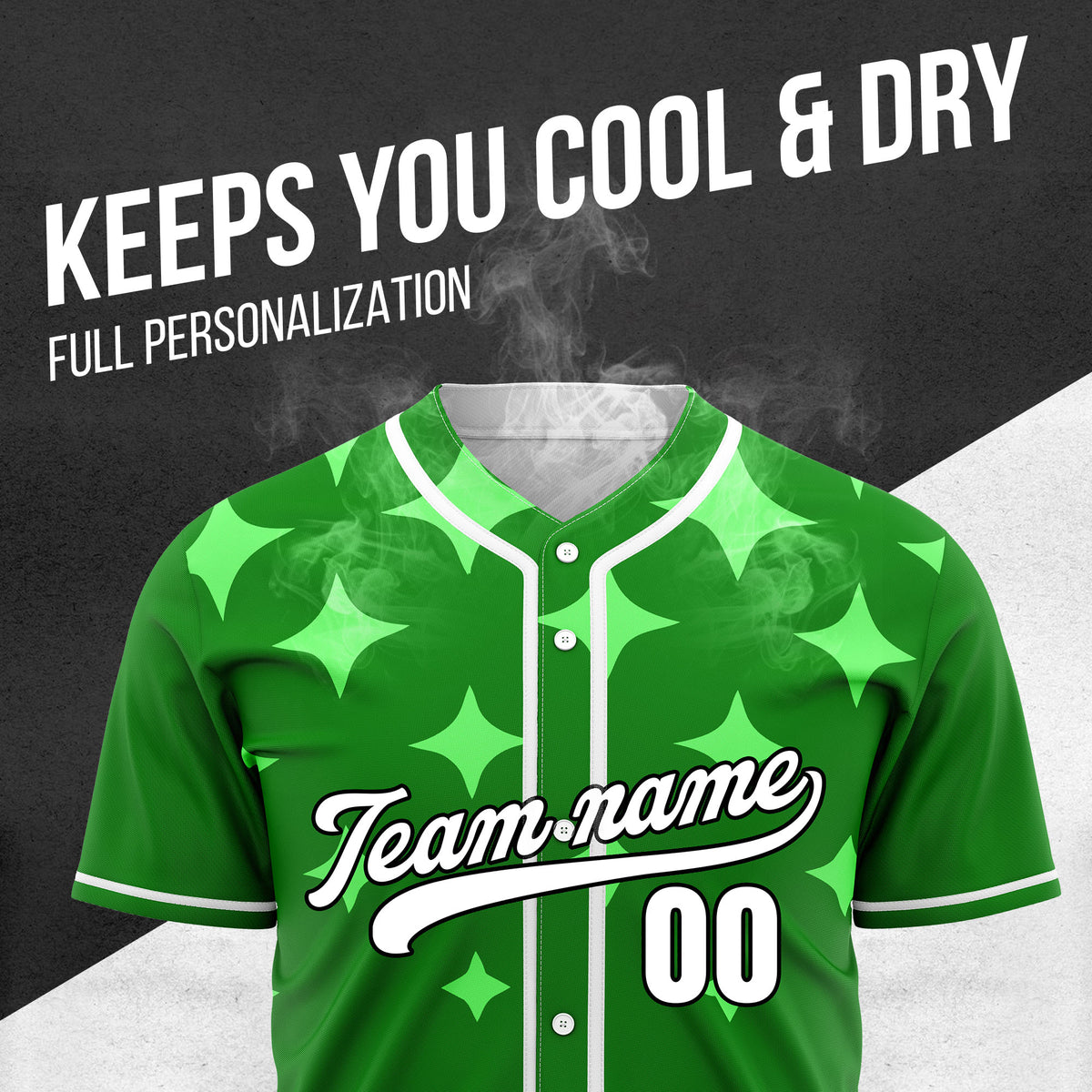 Custom Starlight Green Baseball Sports Jersey Personalized Uniform with Name & Number