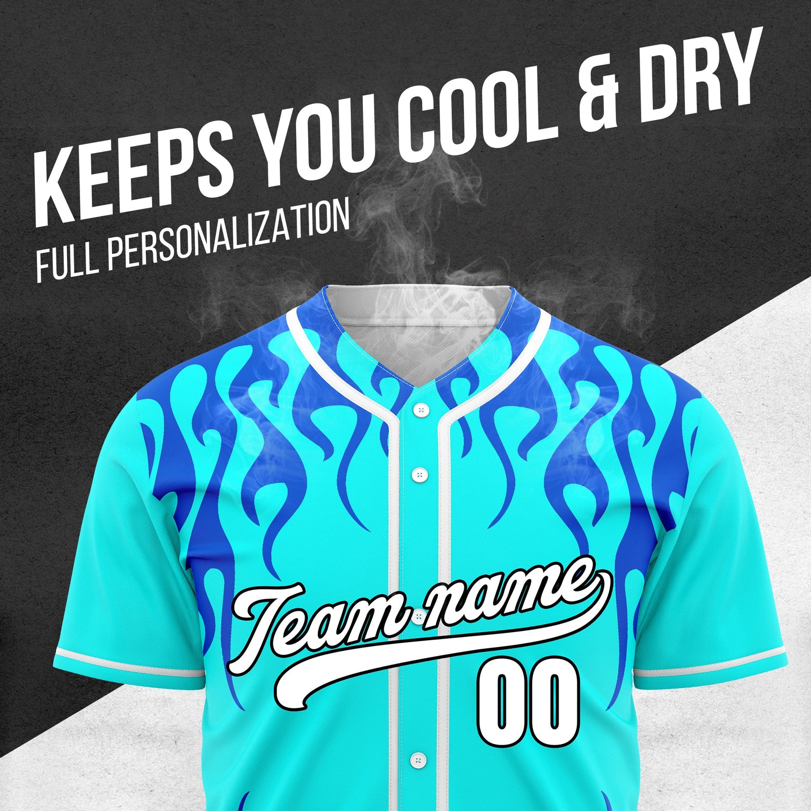 Custom Frostburn Aqua Baseball Sports Jersey Personalized Uniform with Name & Number