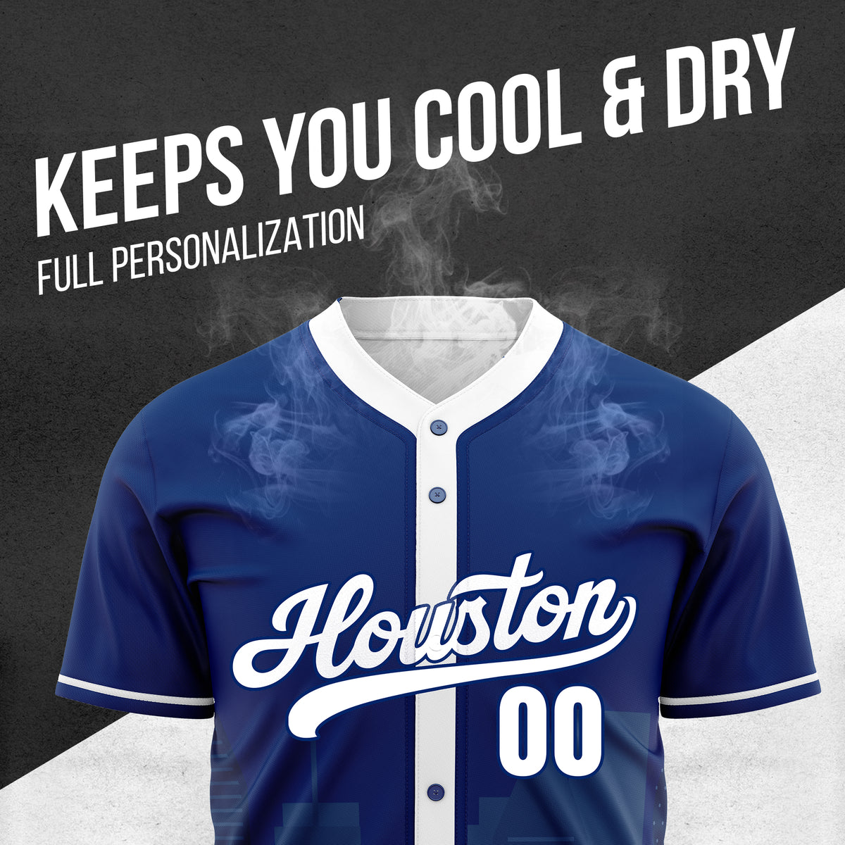Custom City Pulse Navy Baseball Sports Jersey Personalized Uniform with Name & Number