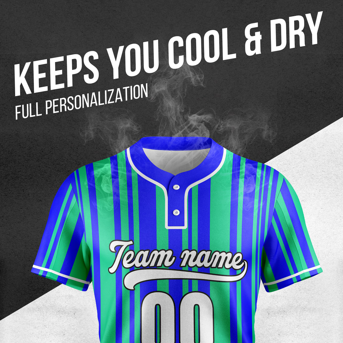 Custom Stripe Fusion Blue Baseball Sports Jersey Personalized Uniform with Name & Number
