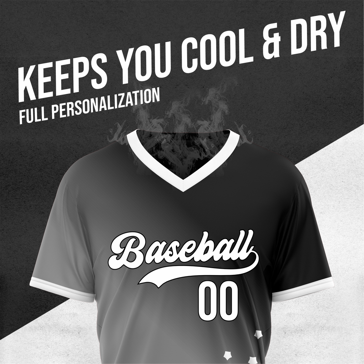 Custom Twilight Stars Baseball Dark Grey Sports Jersey Personalized Uniform with Name & Number