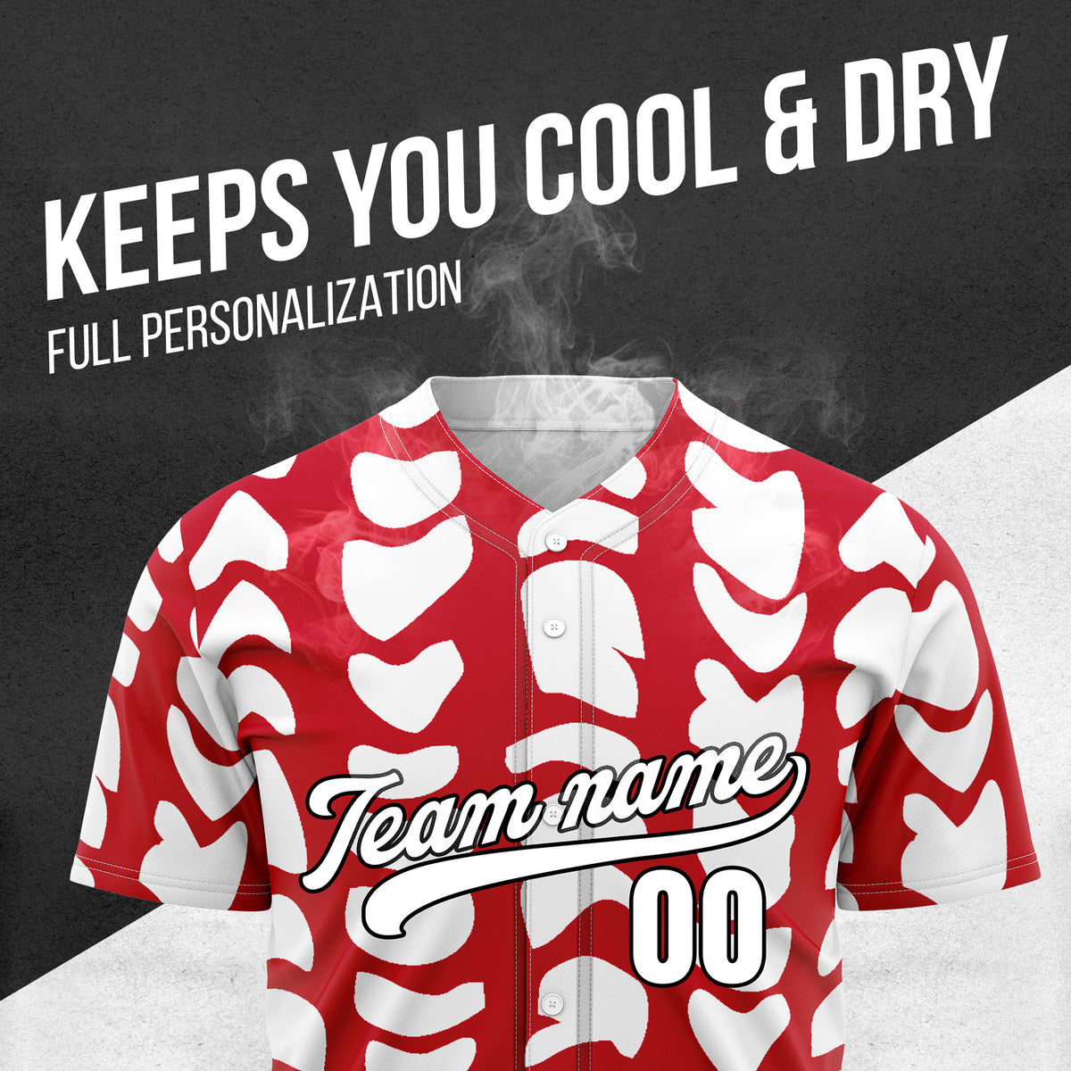 Custom Hawaii Waves Red Baseball Sports Jersey Personalized Uniform with Name & Number