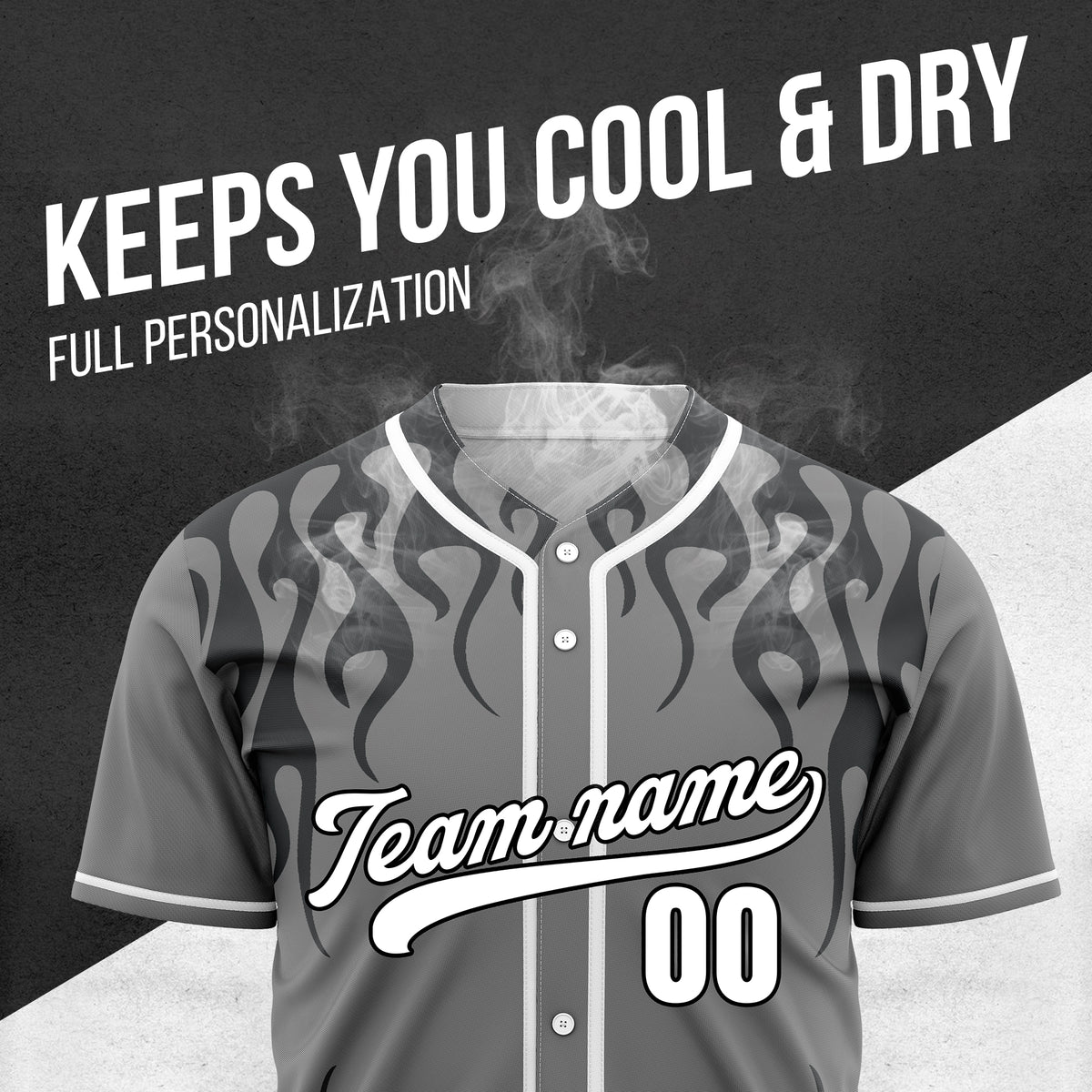 Custom Frostburn Grey Baseball Sports Jersey Personalized Uniform with Name & Number