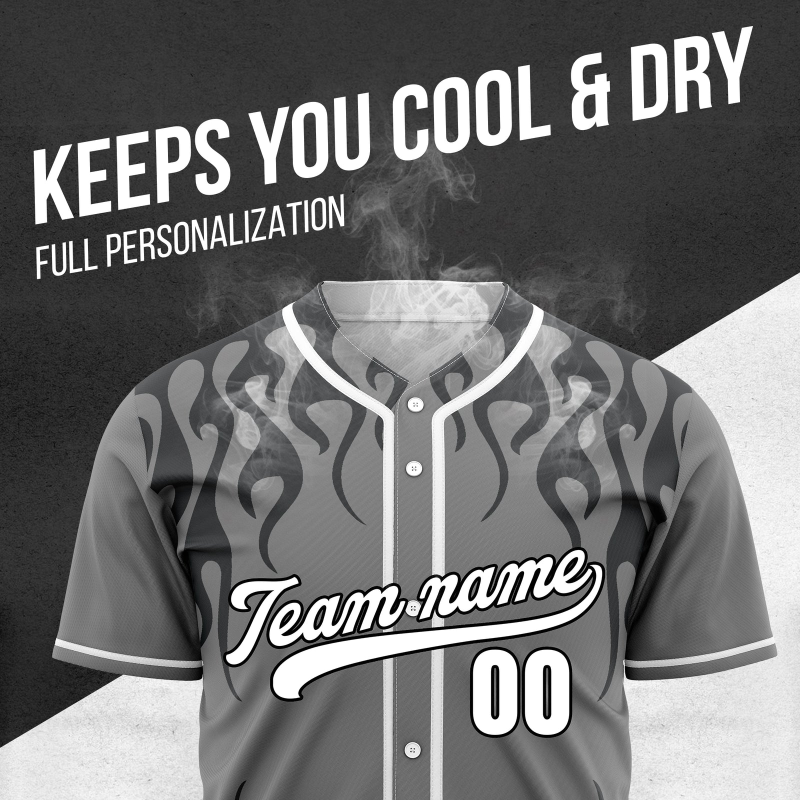 Custom Frostburn Grey Baseball Sports Jersey Personalized Uniform with Name & Number