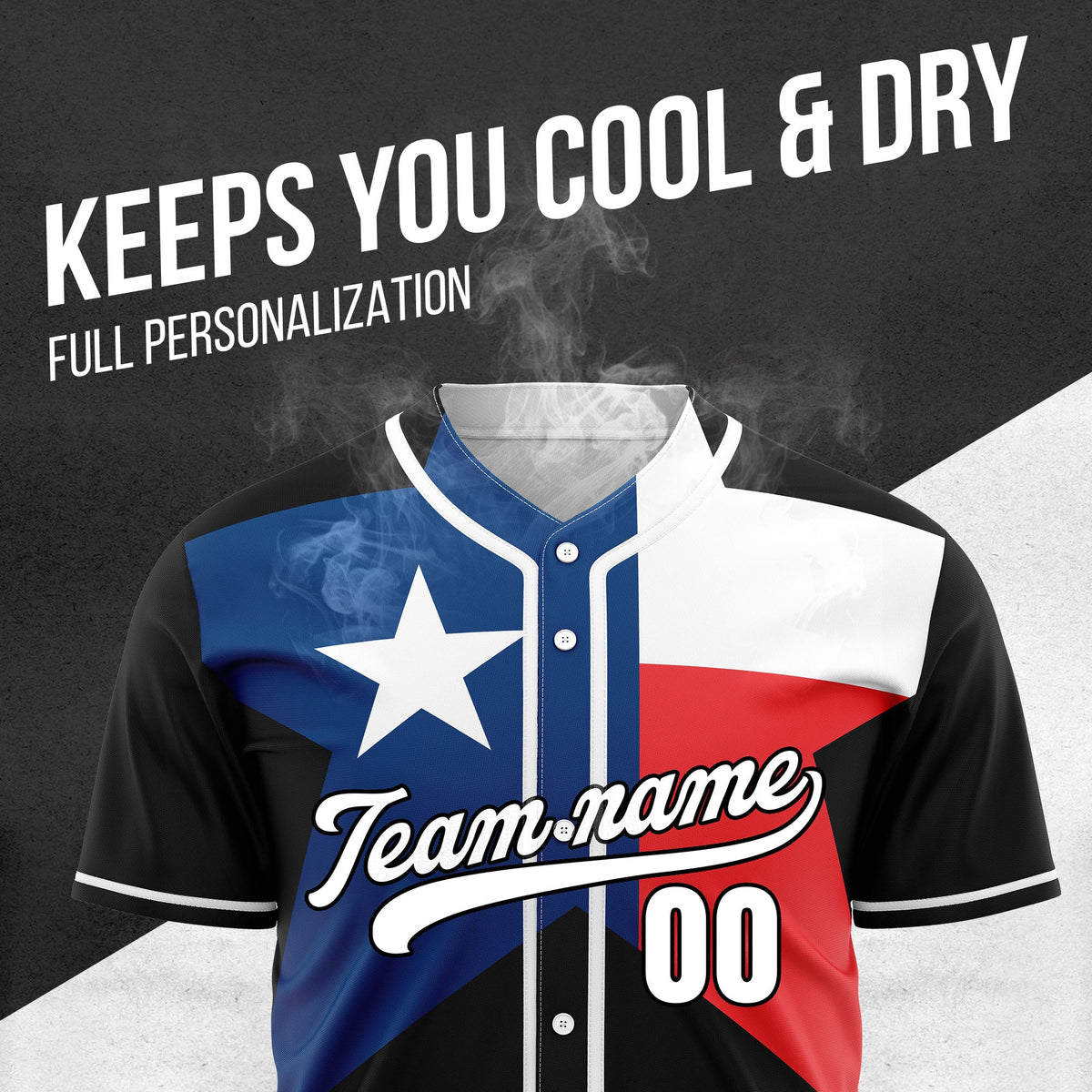Custom Texas Strong Baseball Sports Jersey Personalized Uniform with Name & Number
