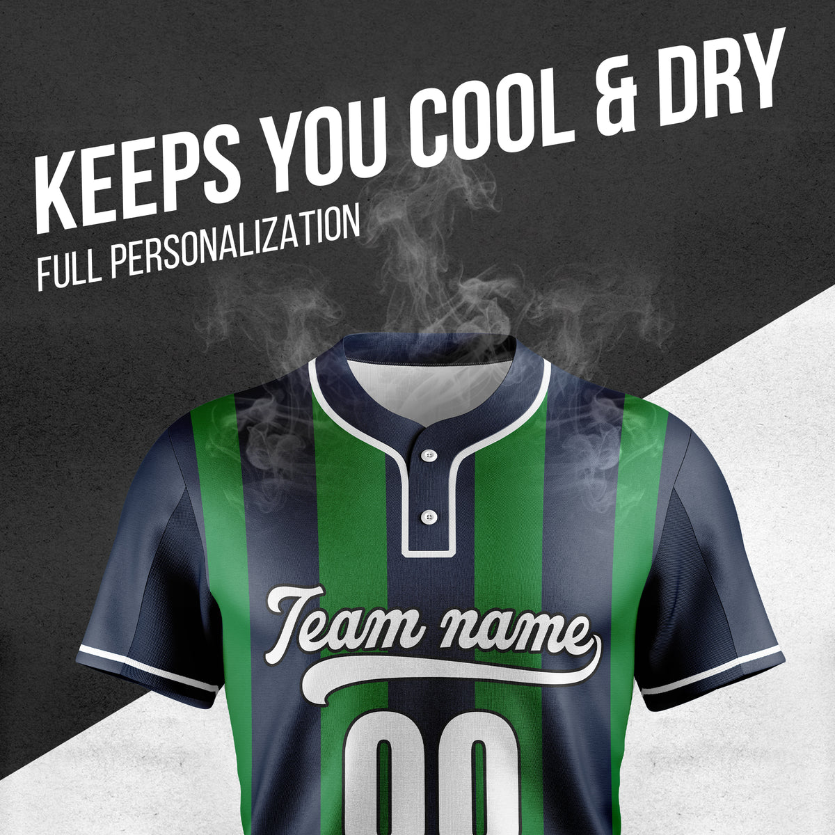 Custom Dual Stripe Navy Baseball Sports Jersey Personalized Uniform with Name & Number