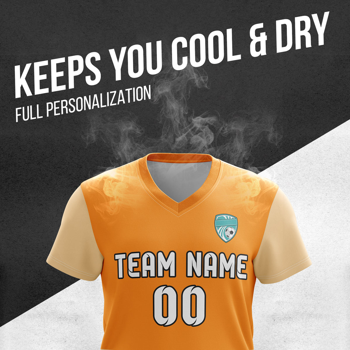 Custom BaseLine V Stripe Pattern Orange Soccer sport Tops Jersey