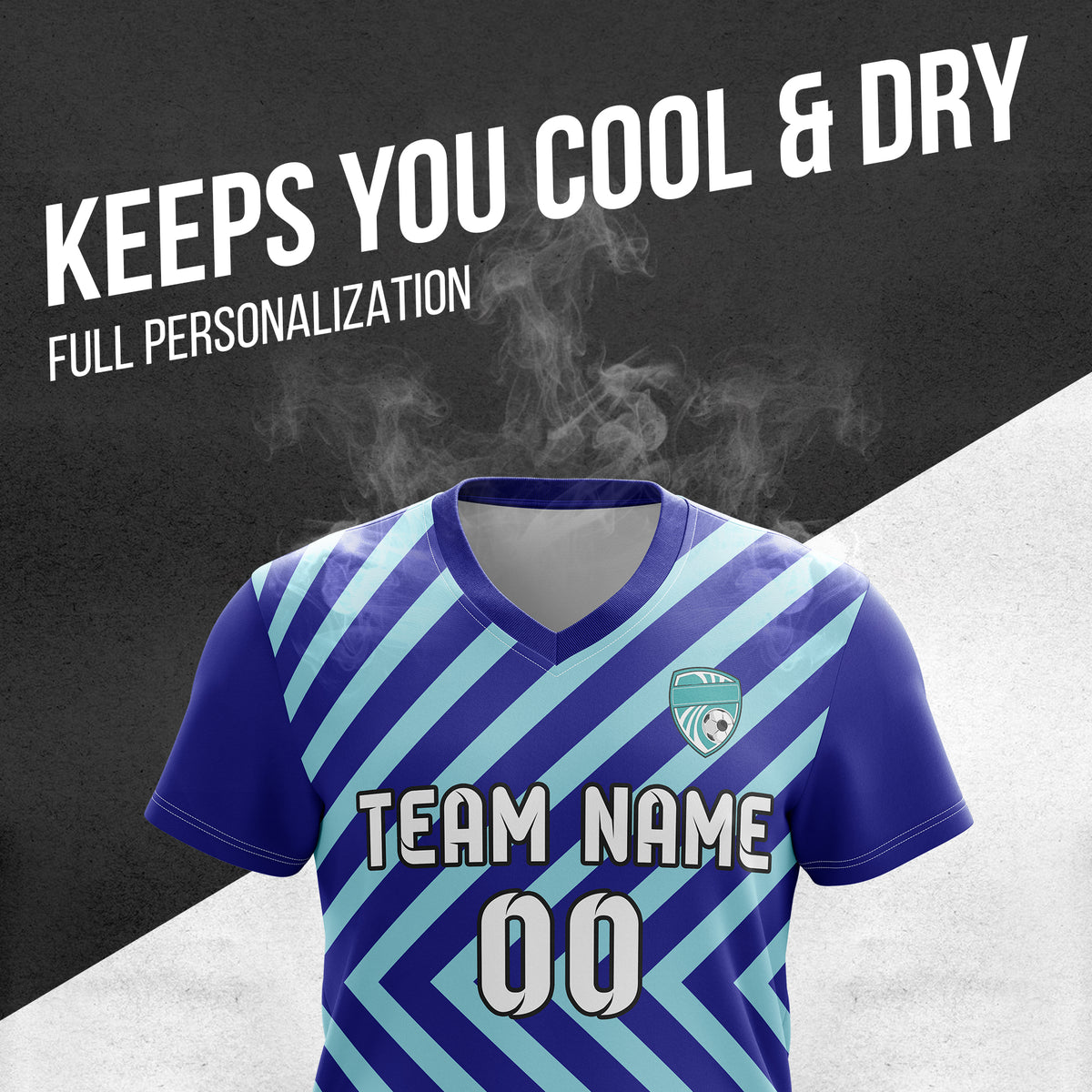Custom Swift Stripe V-Neck Navy Soccer sport Tops Jersey
