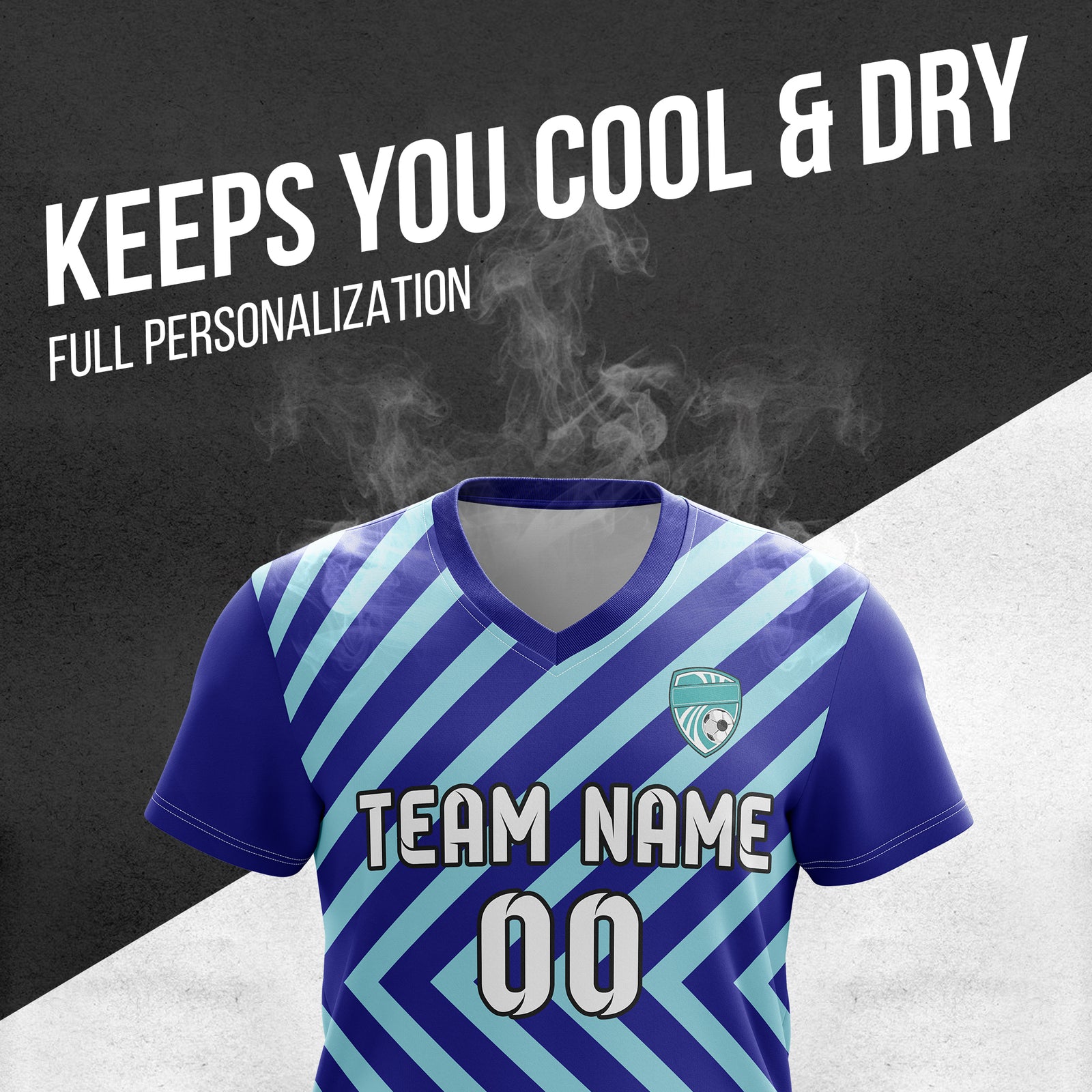 Custom Swift Stripe V-Neck Navy Soccer sport Tops Jersey