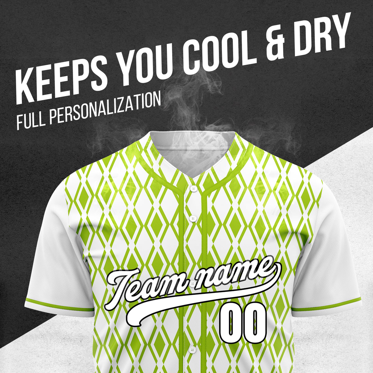 Custom Rhombic Edge White Baseball Sports Jersey Personalized Uniform with Name & Number