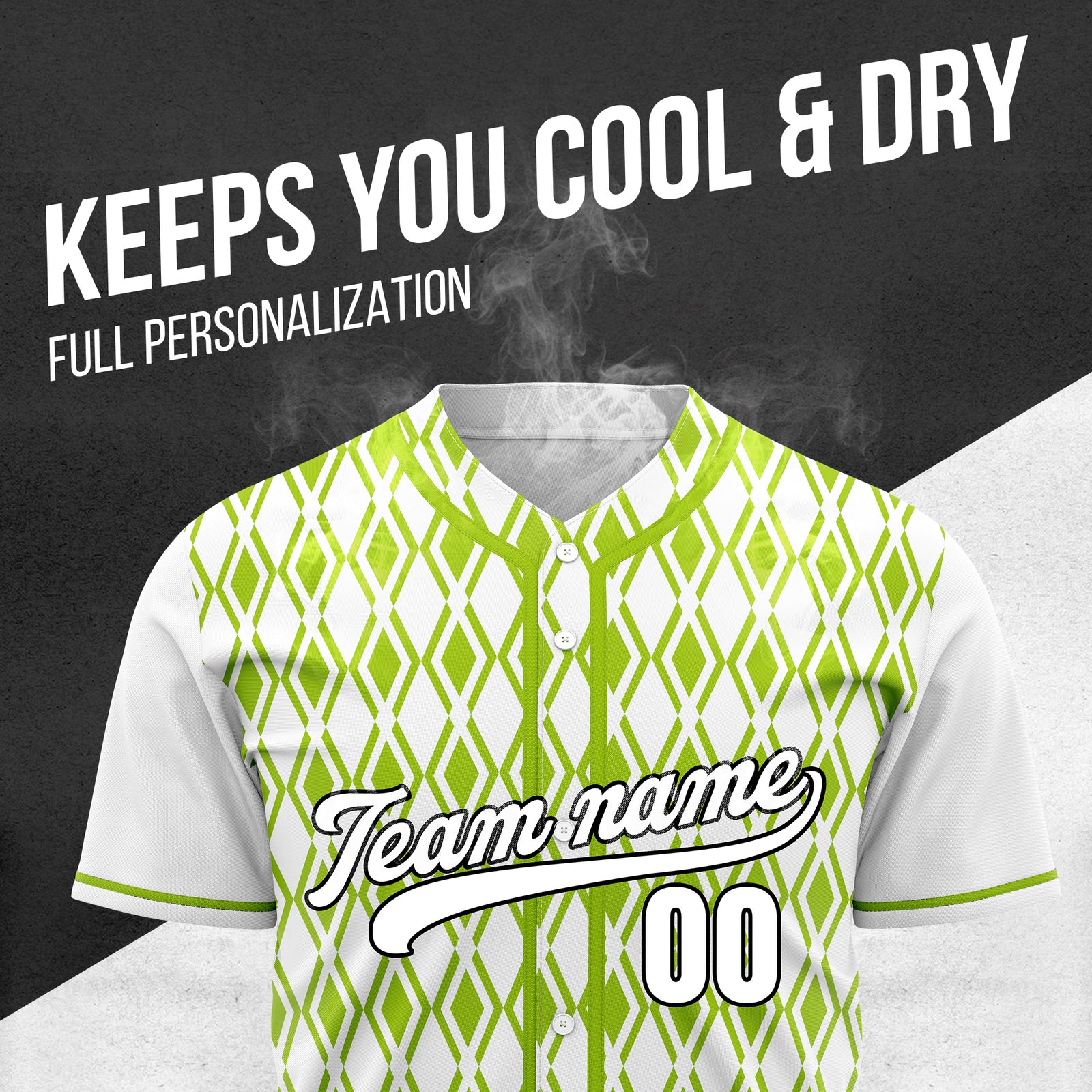 Custom Rhombic Edge White Baseball Sports Jersey Personalized Uniform with Name & Number