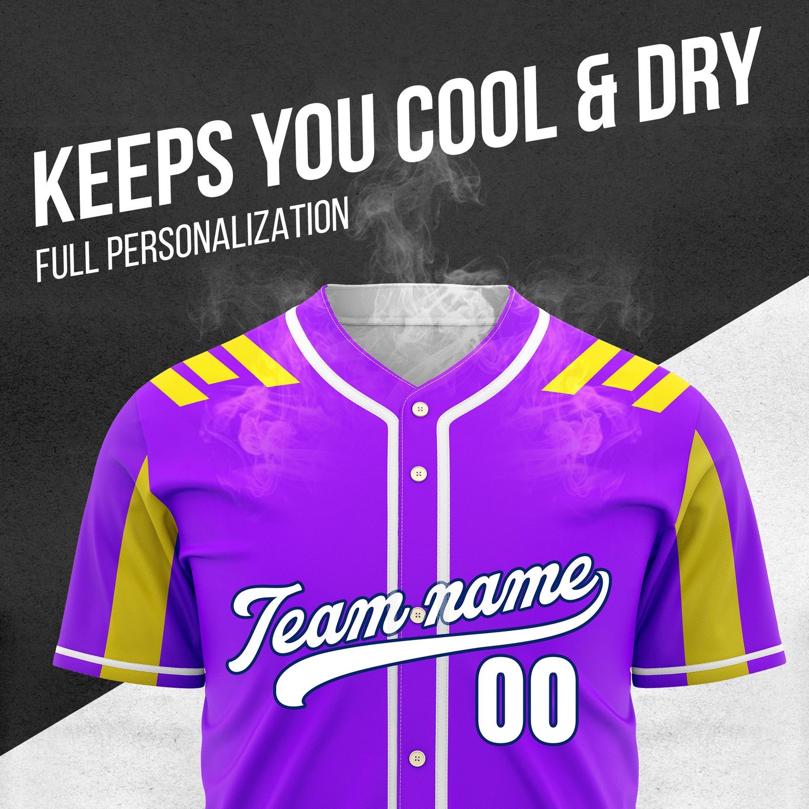Custom Radiant Strike Purple Raglan Style Baseball Sports Jersey Personalized Uniform with Name & Number