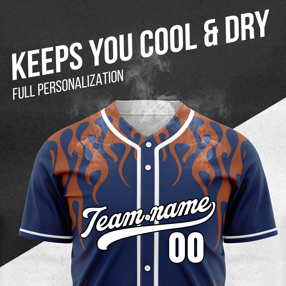 Custom Frostburn Navy Baseball Sports Jersey Personalized Uniform with Name & Number
