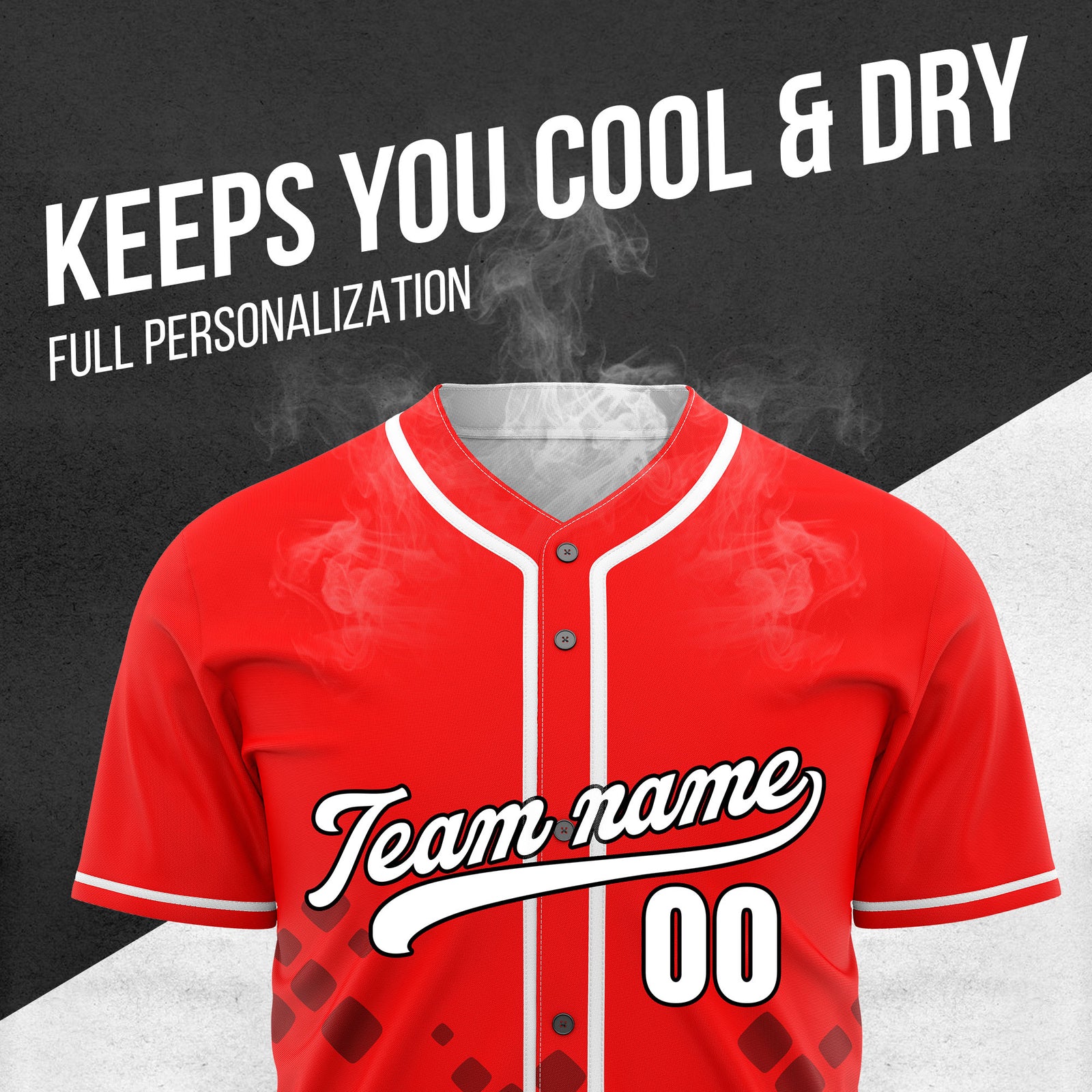 Custom Shadow Sparks Red Baseball Sports Jersey Personalized Uniform with Name & Number
