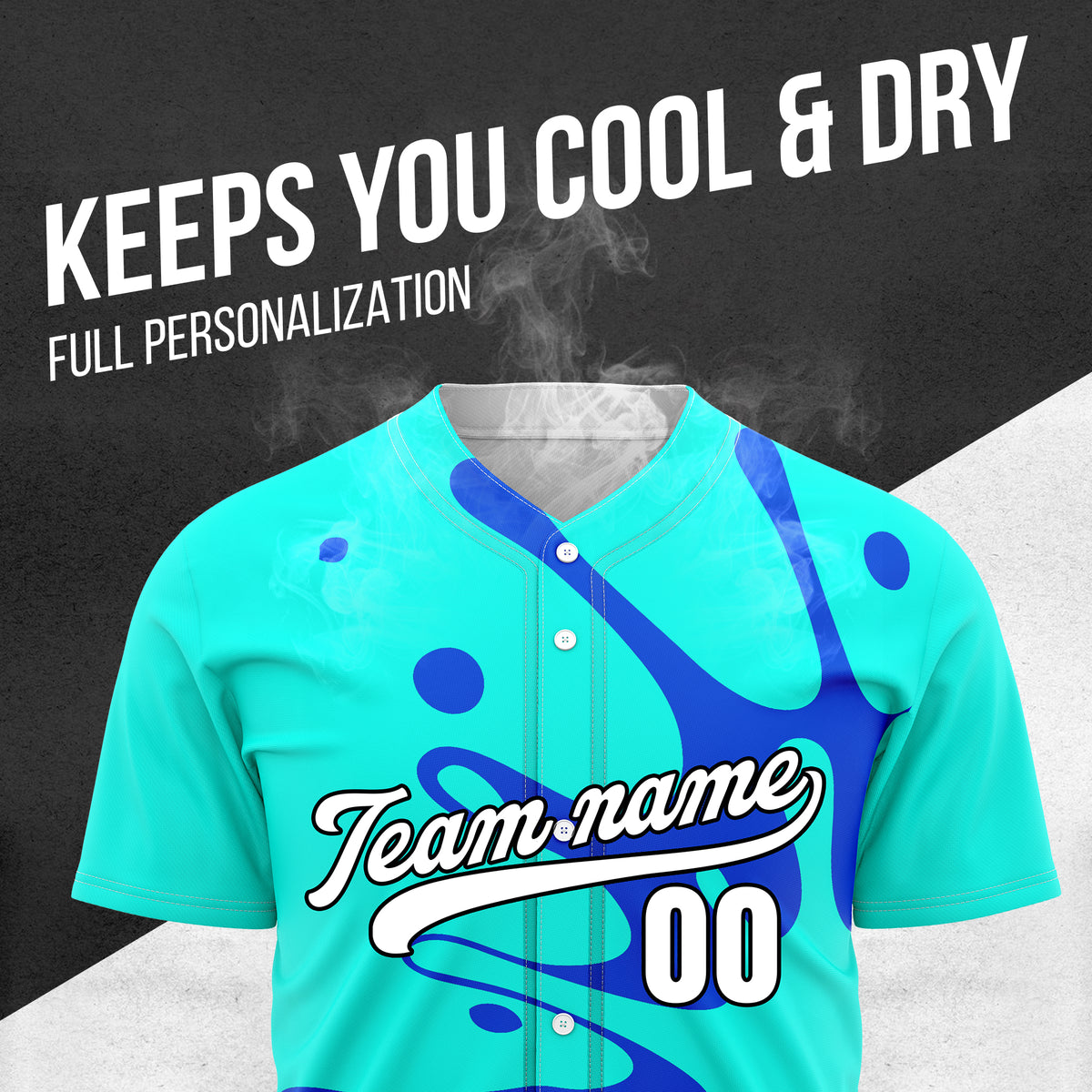 Custom Ink Surge Aqua Sports Jersey Personalized Uniform with Name & Number