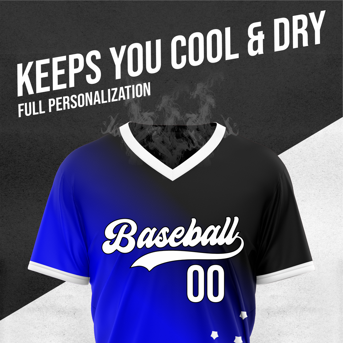 Custom Twilight Stars Baseball Blue Sports Jersey Personalized Uniform with Name & Number