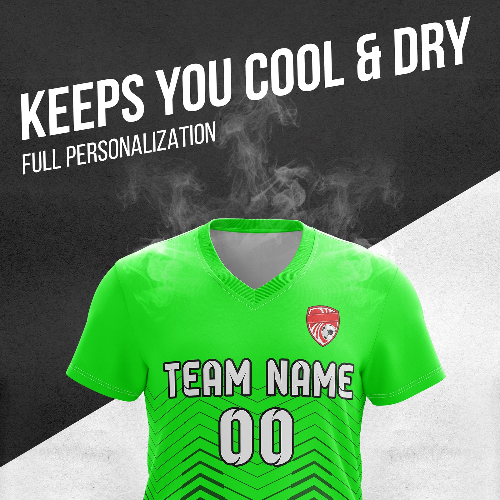 Custom Apex Strike V-Side Pattern Neon Green Soccer sport Tops Jersey