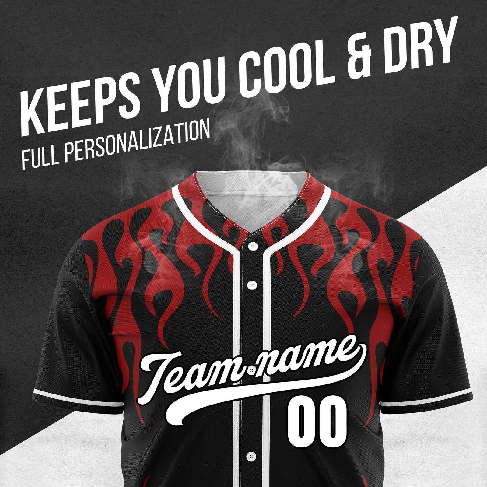 Custom Frostburn Black Baseball Sports Jersey Personalized Uniform with Name & Number