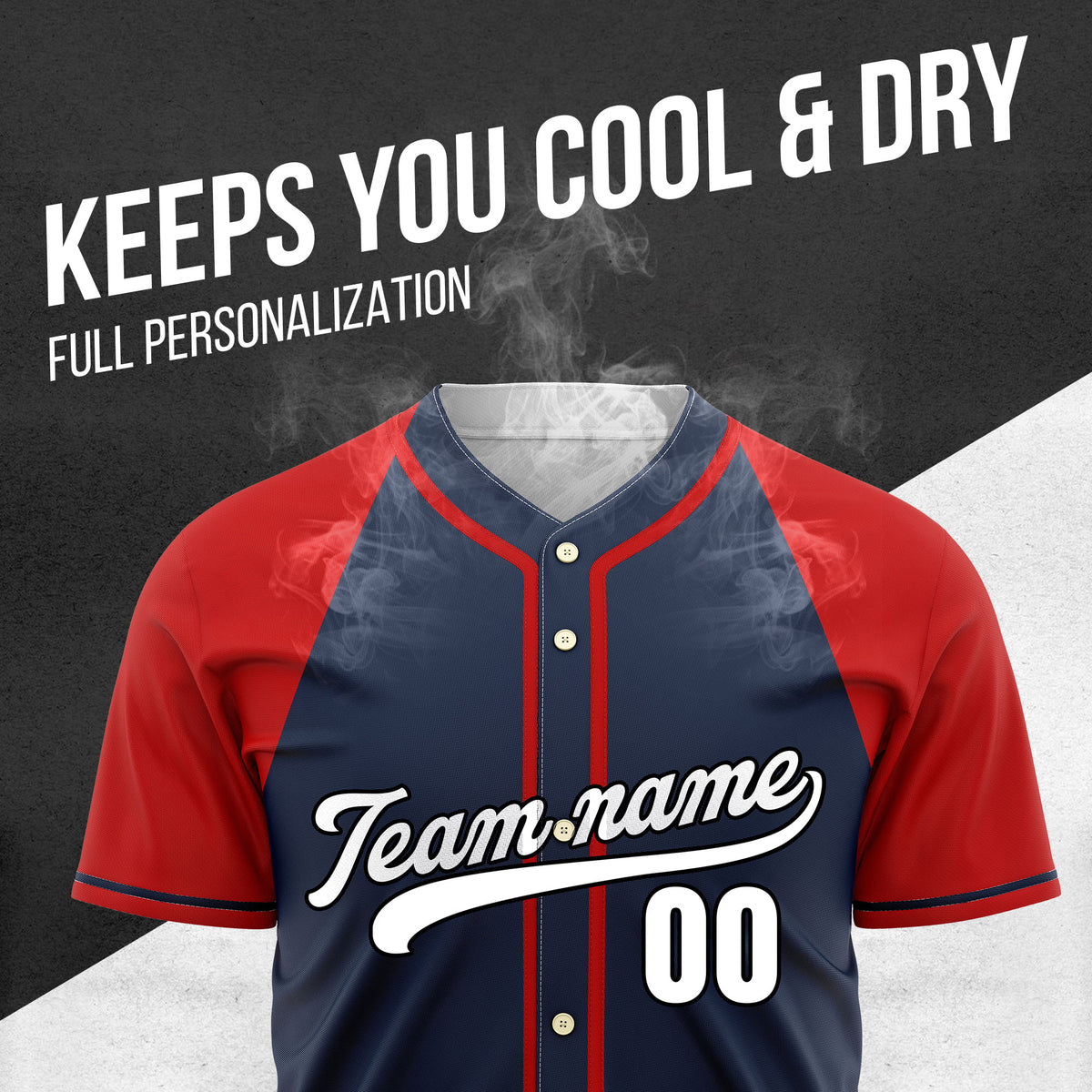 Custom Desert Blaze Navy Raglan Style Baseball Sports Jersey Personalized Uniform with Name & Number