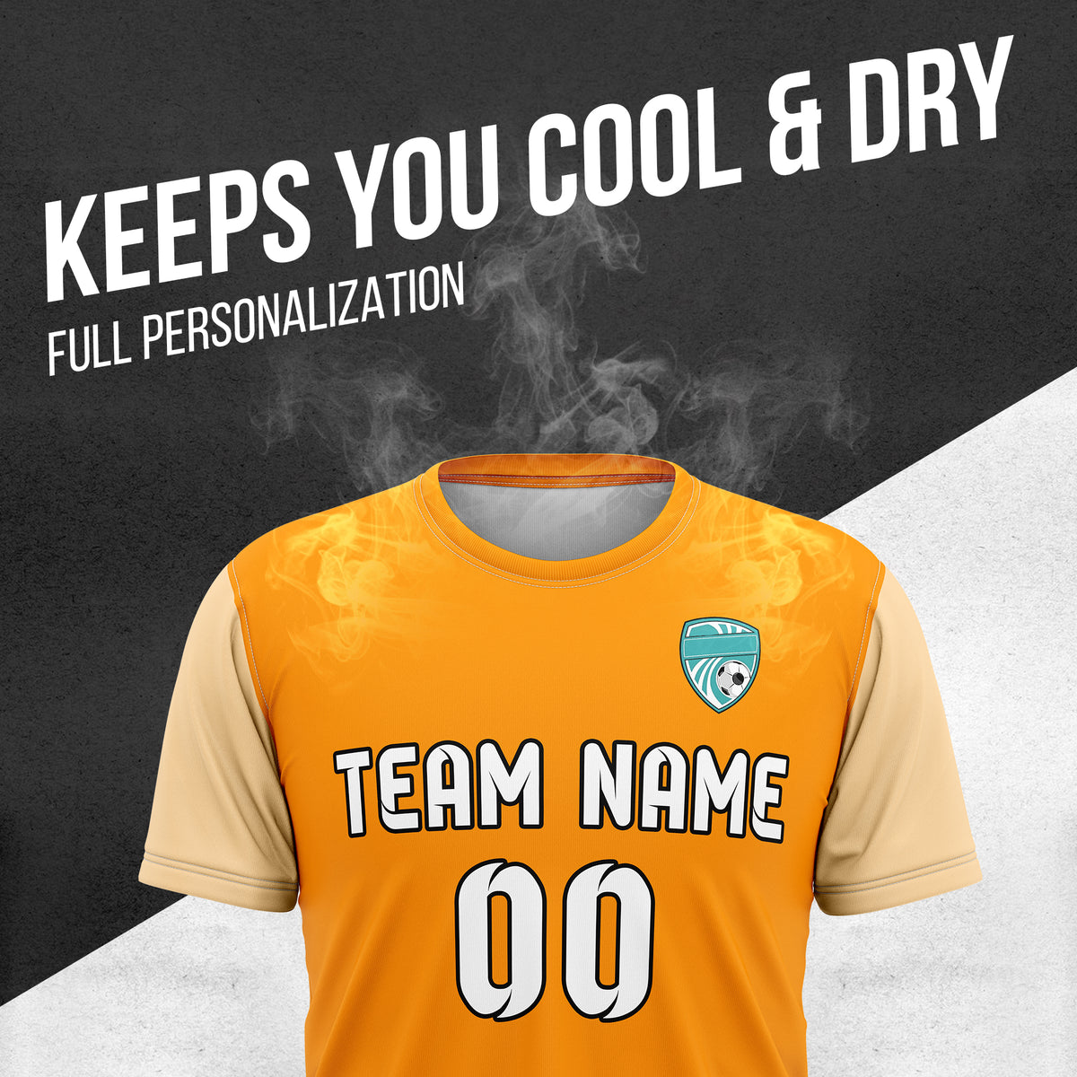 Custom BaseLine Stripe Orange Soccer sport Tops Jersey