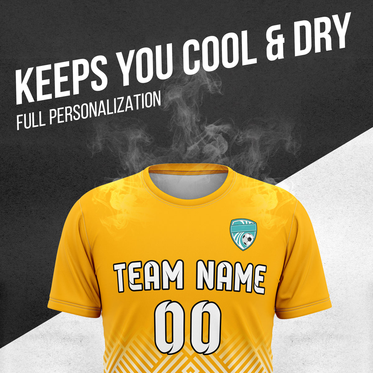 Custom Shadow Line R Side Pattern Soccer Orange Sport Tops Jersey