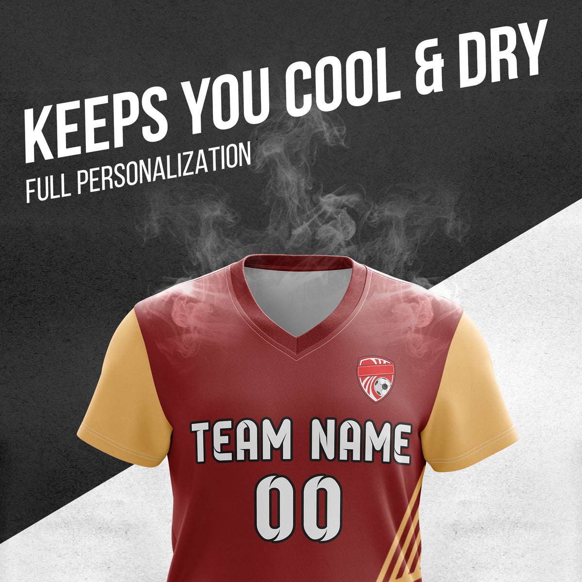 Custom Rapid Line V-Side Pattern Red Soccer sport Tops Jersey
