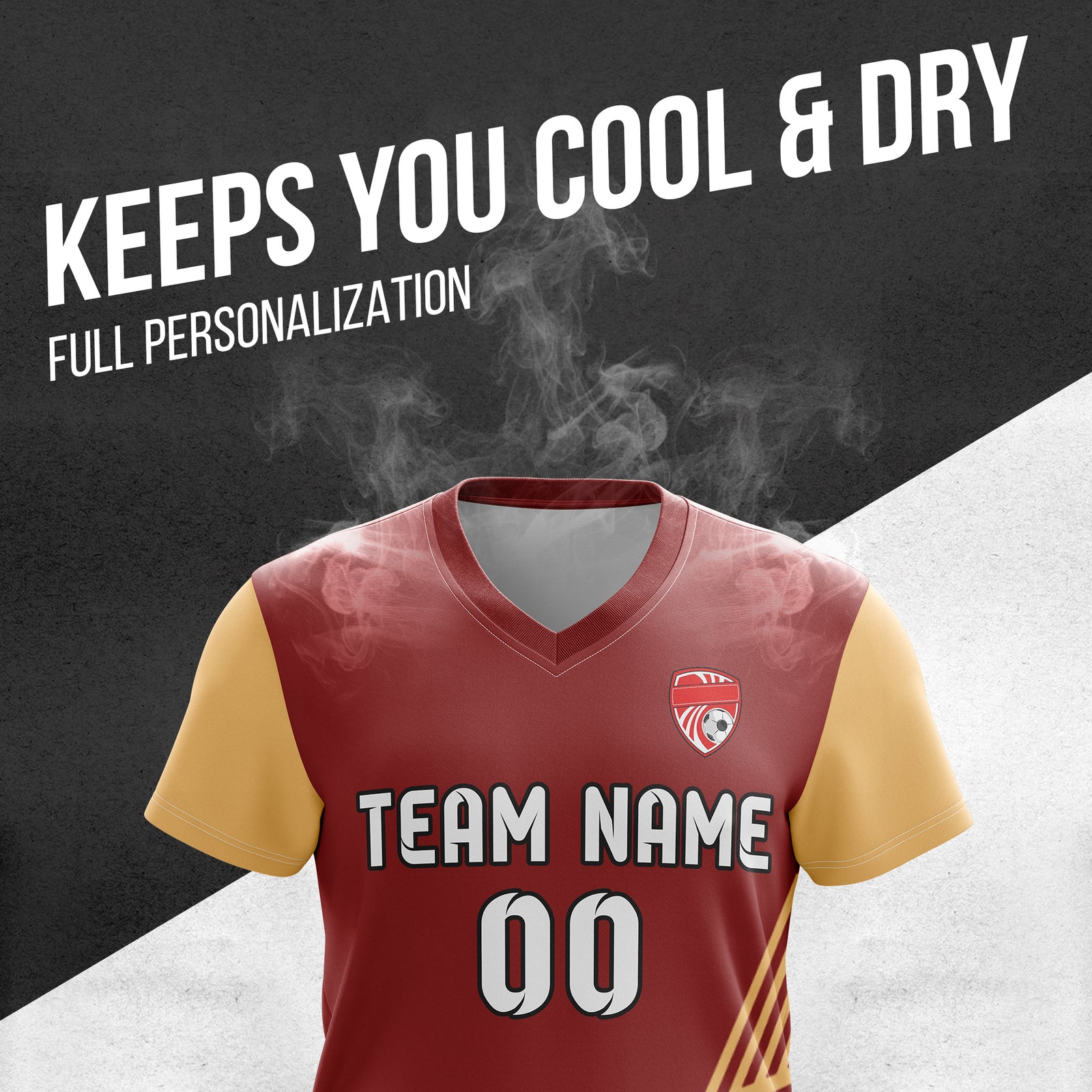 Custom Rapid Line V-Side Pattern Red Soccer sport Tops Jersey