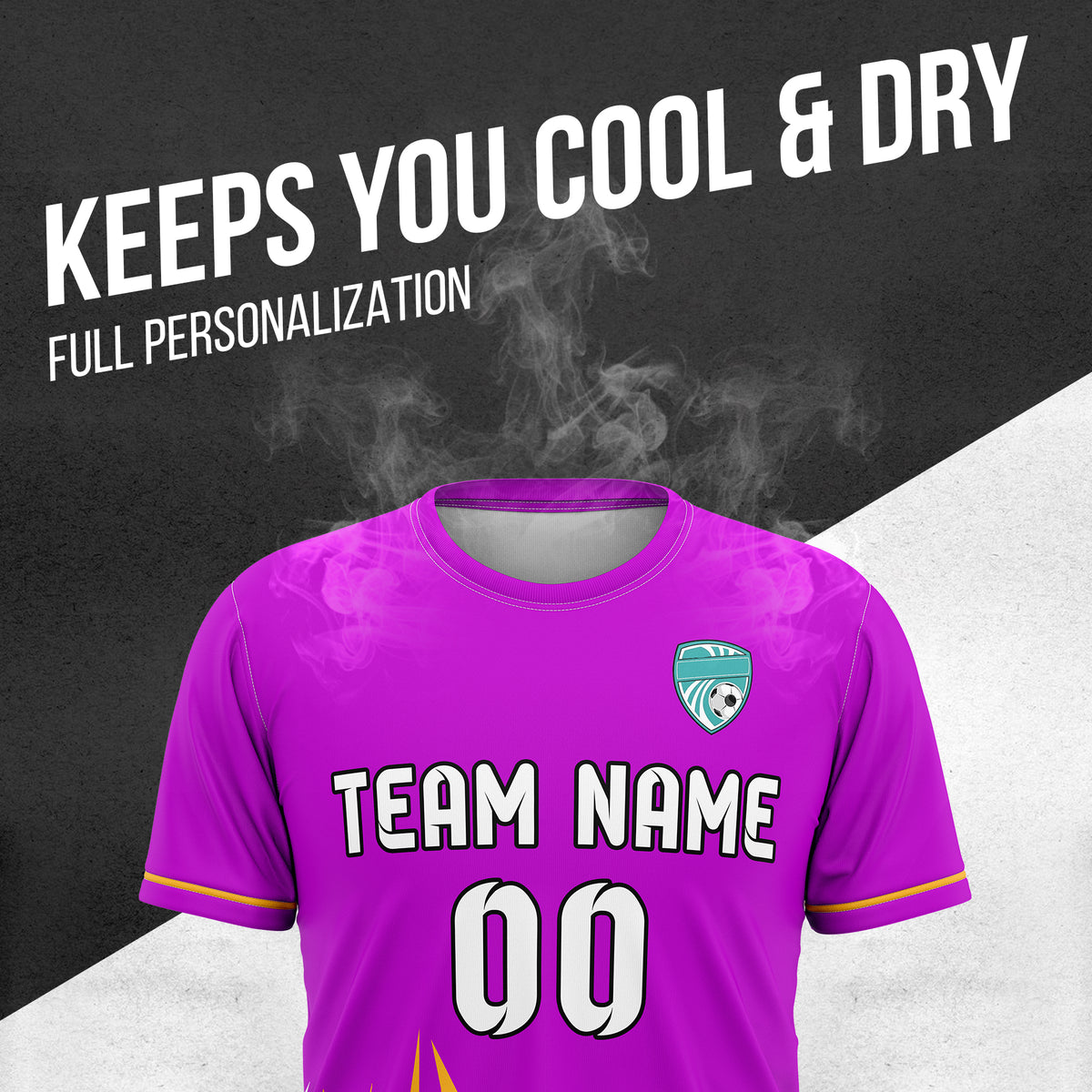 Custom Spark Strike R Side Pattern Soccer Purple Sport Tops Jersey