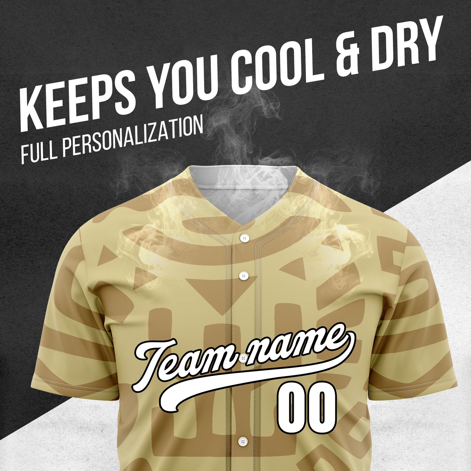 Custom Hawaii Hustle Khaki Baseball Sports Jersey Personalized Uniform with Name & Number