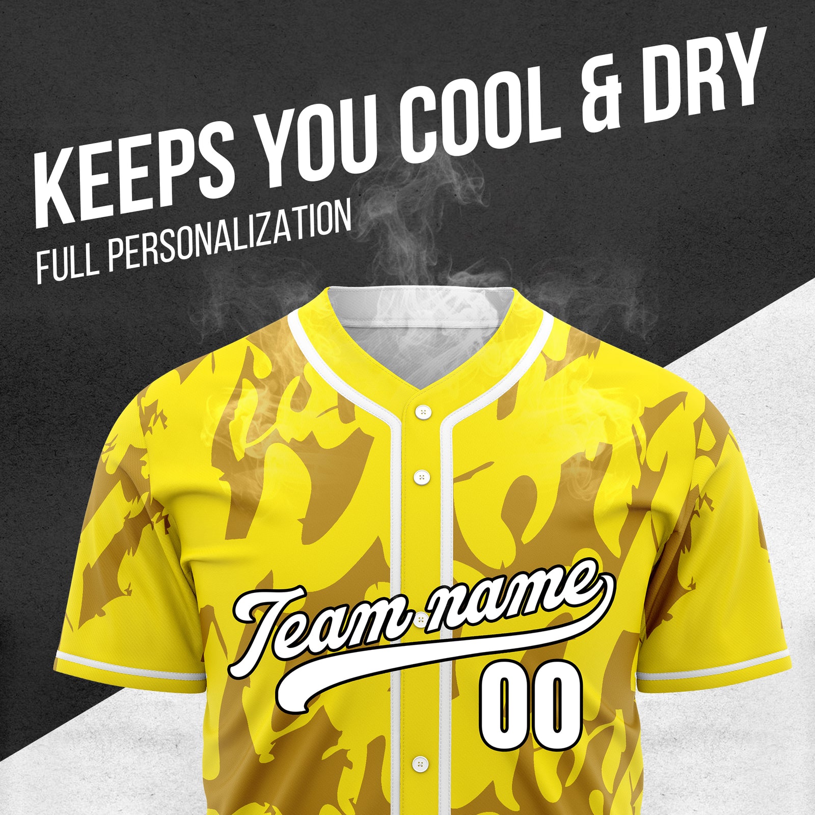 Custom Graffiti Sox Yellow Baseball Sports Jersey Personalized Uniform with Name & Number