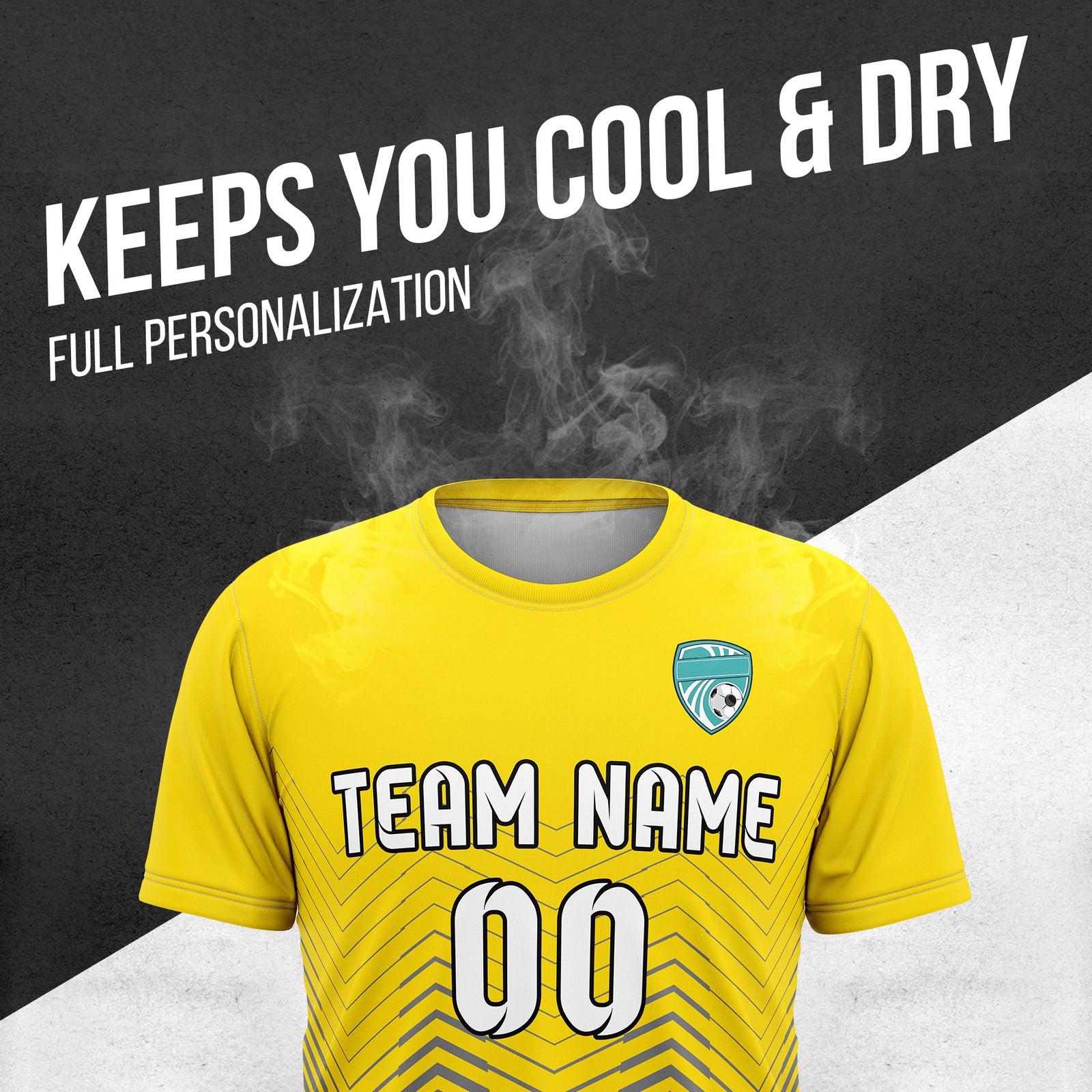 Custom Apex Strike R Side Pattern Yellow Soccer sport Tops Jersey