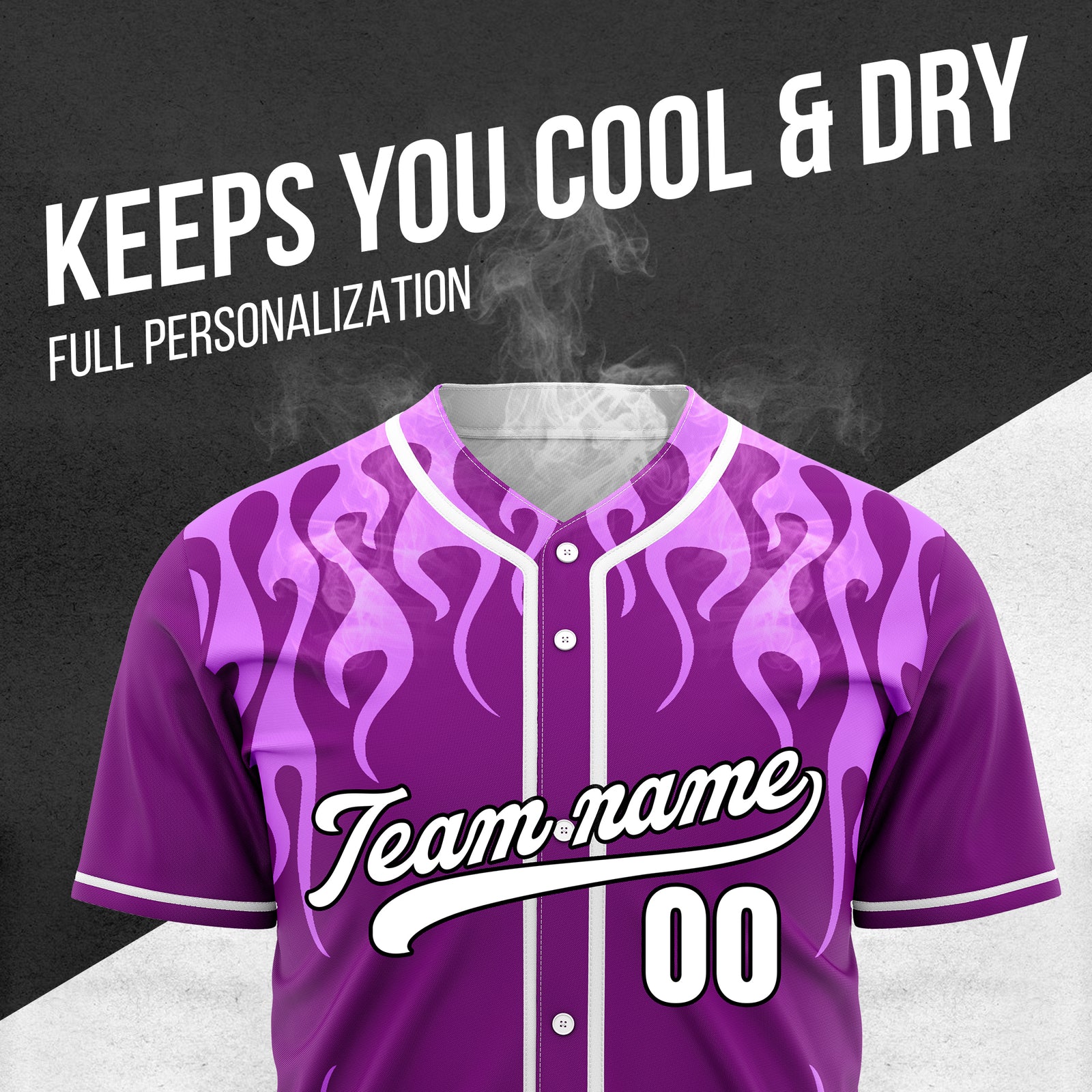 Custom Frostburn Purple Baseball Sports Jersey Personalized Uniform with Name & Number