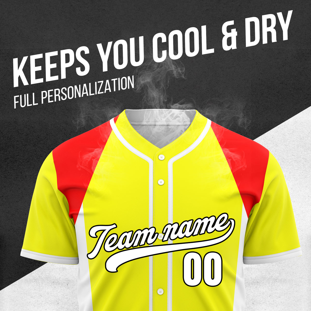 Custom Timeless Stripes Baseball Yellow Sports Jersey Personalized Uniform with Name & Number