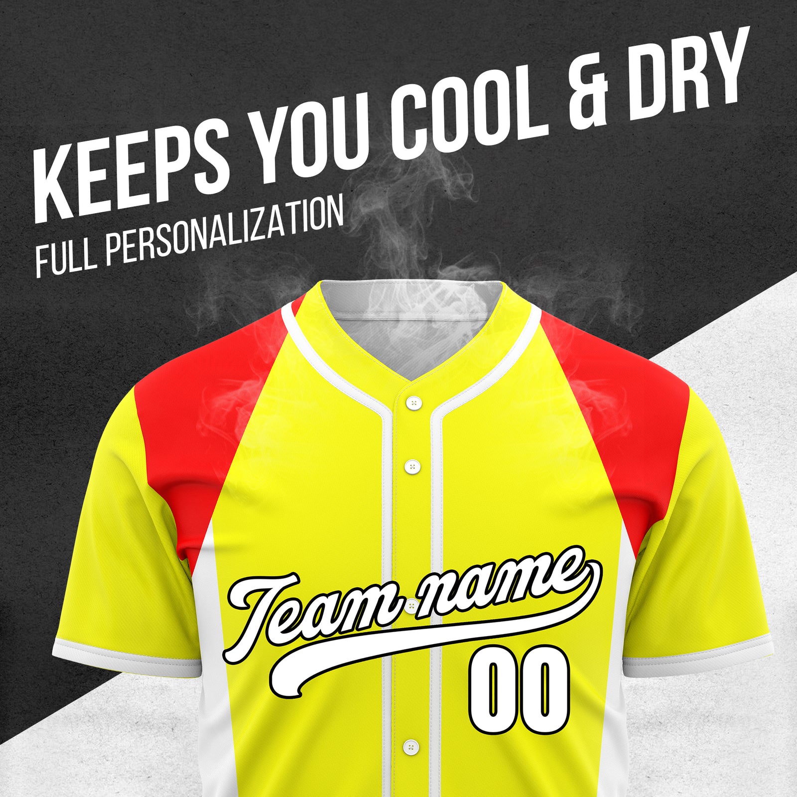 Custom Timeless Stripes Baseball Yellow Sports Jersey Personalized Uniform with Name & Number