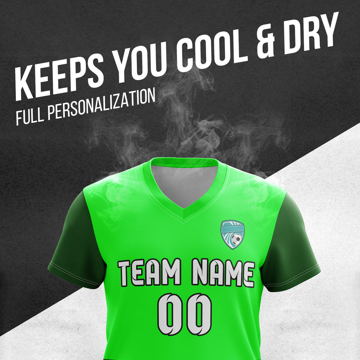 Custom BaseLine V Stripe Pattern Neon Green Soccer sport Tops Jersey