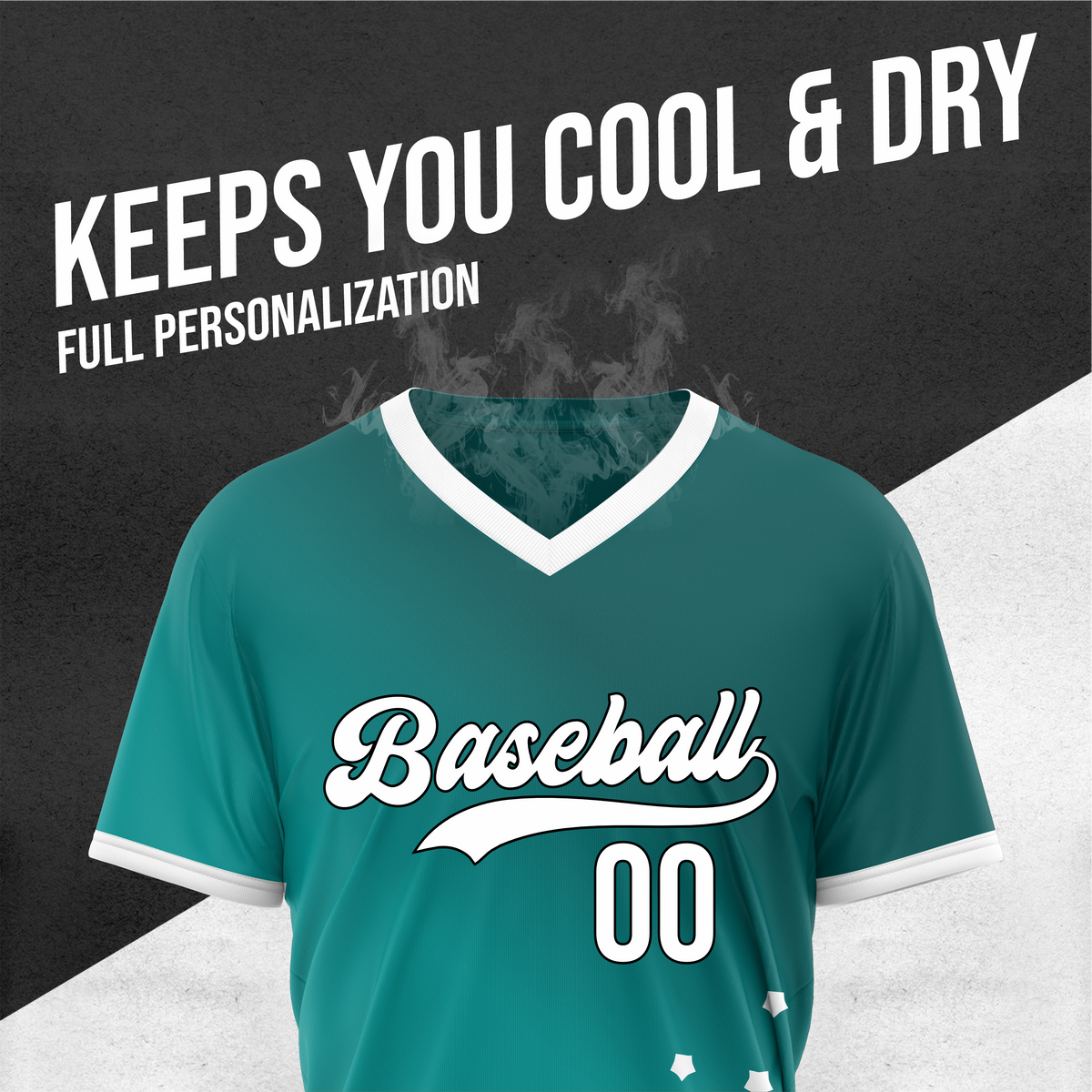 Custom Twilight Stars Baseball Teal Sports Jersey Personalized Uniform with Name & Number