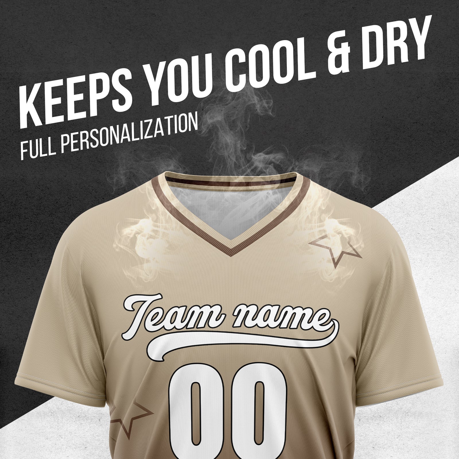 Custom Star Gradient Baseball Khaki Sports Jersey Personalized Uniform with Name & Number