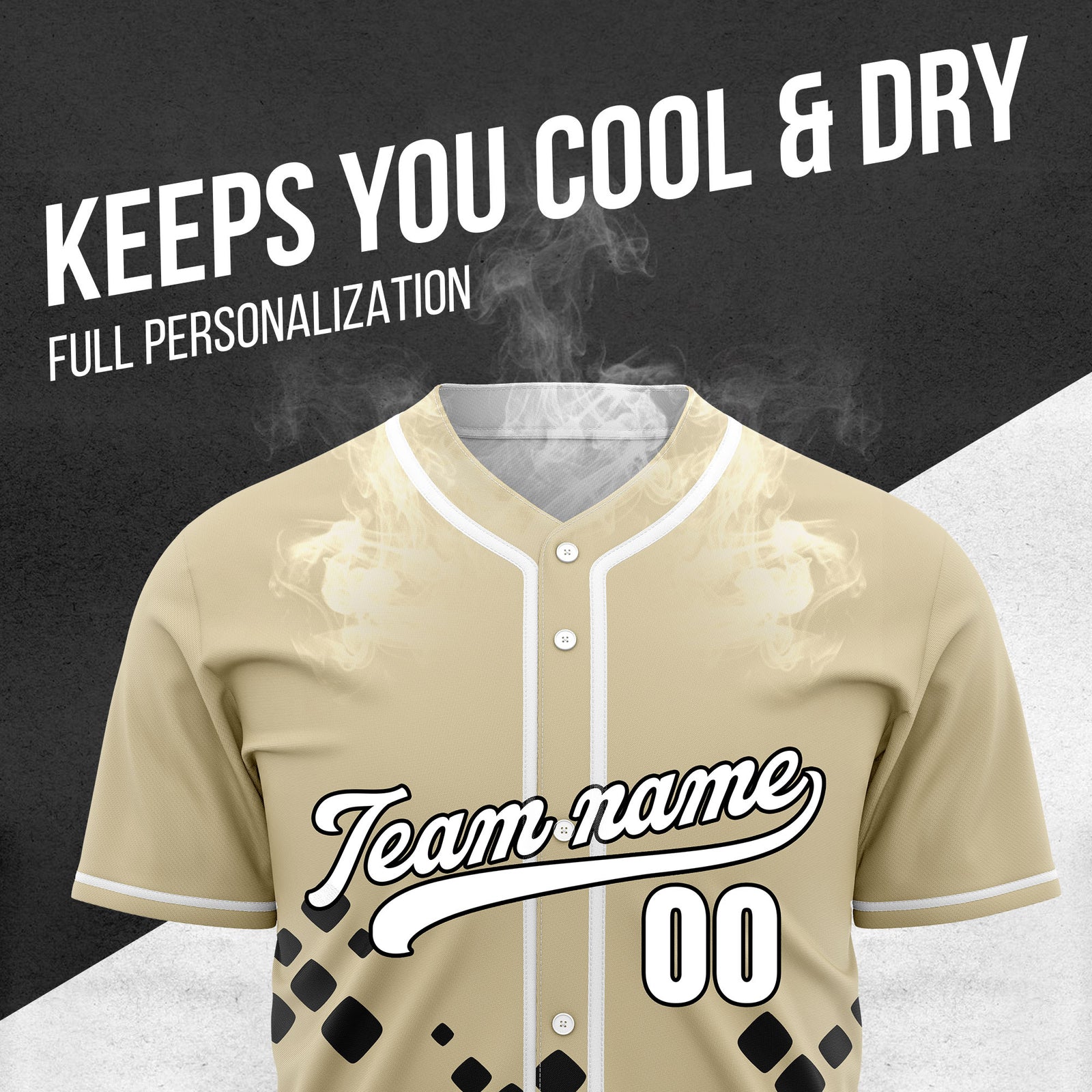 Custom Shadow Sparks Khaki Baseball Sports Jersey Personalized Uniform with Name & Number
