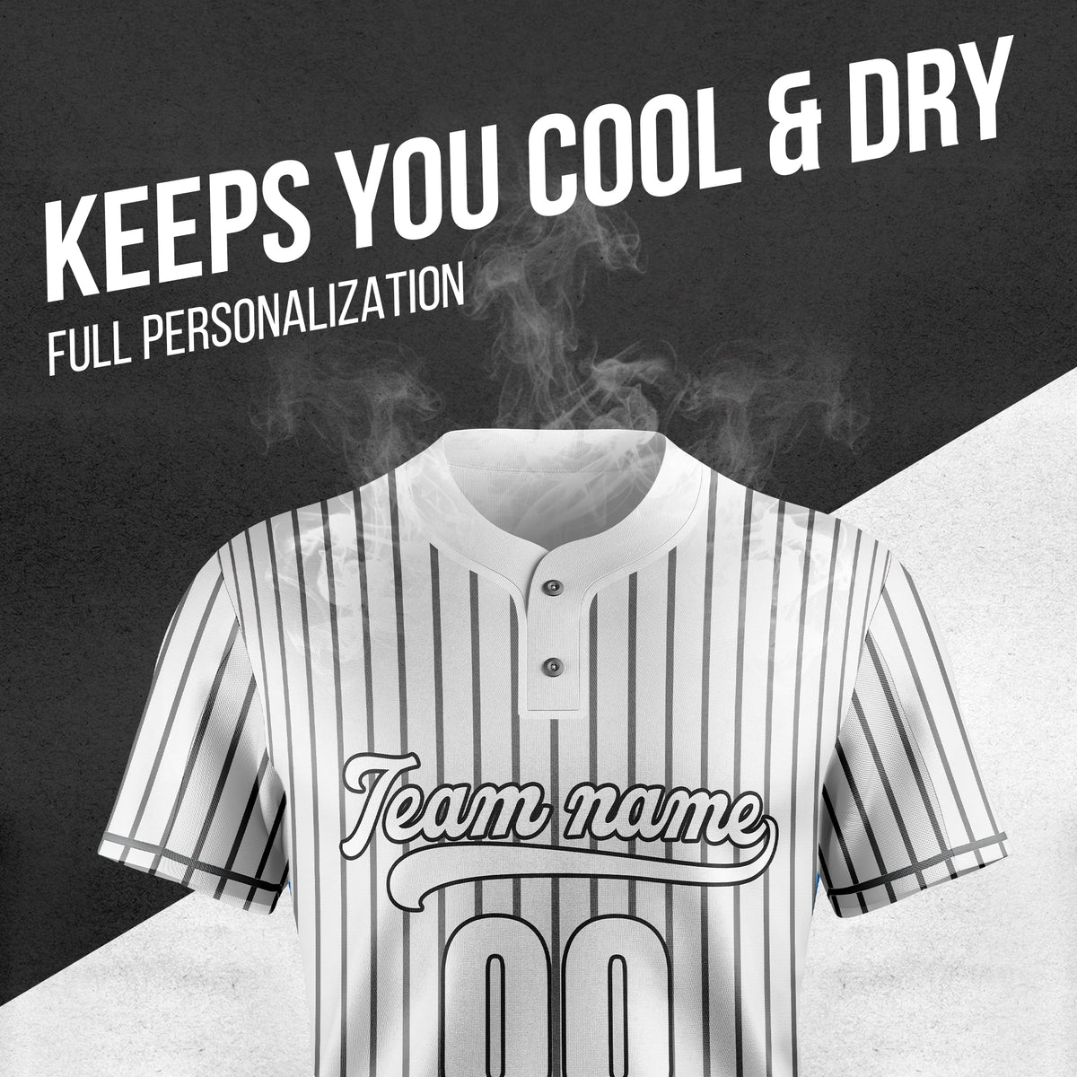 Custom Pinstripe Baseball White Sports Jersey Personalized Uniform with Name & Number