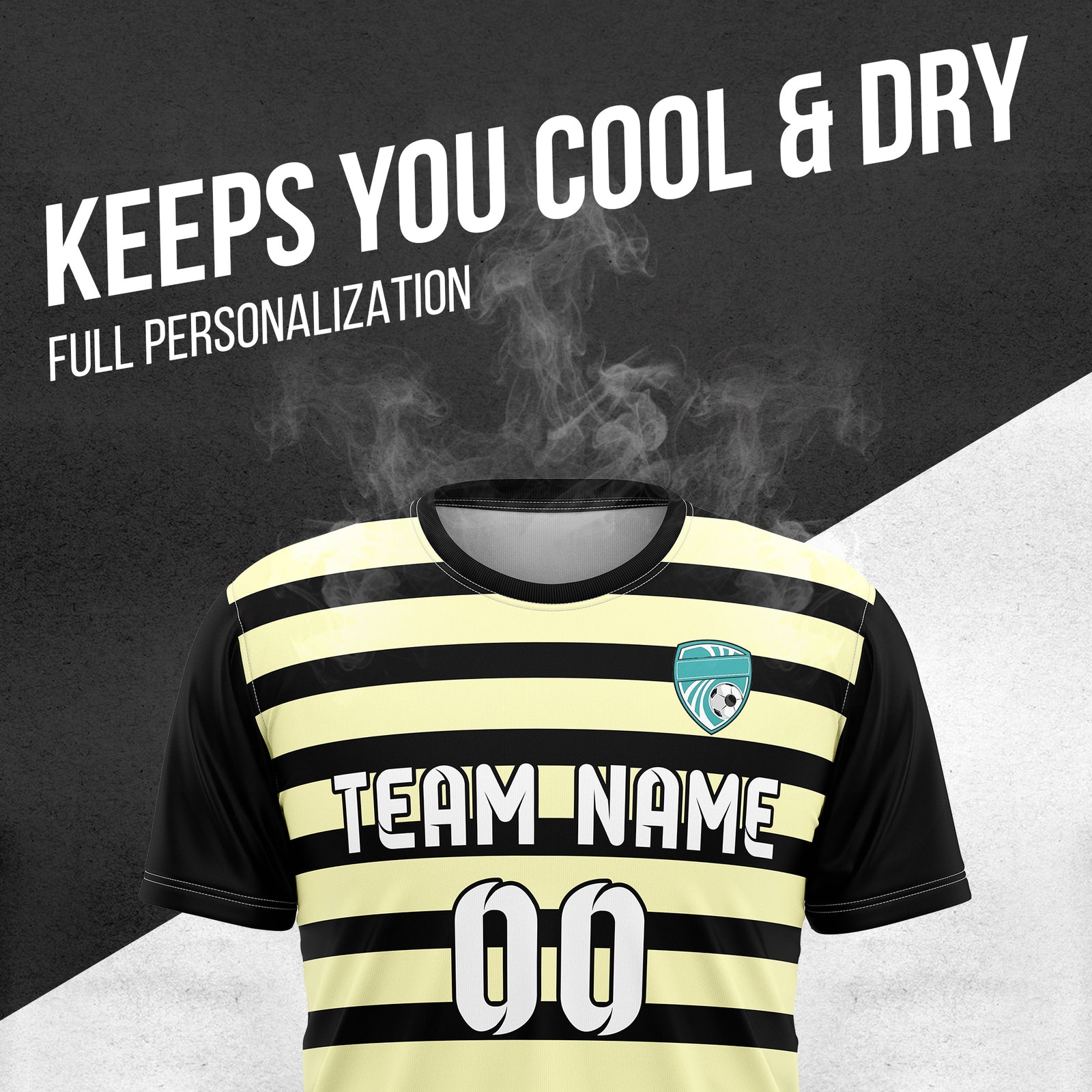 Custom Royal Stripe Black Soccer sport Tops Jersey