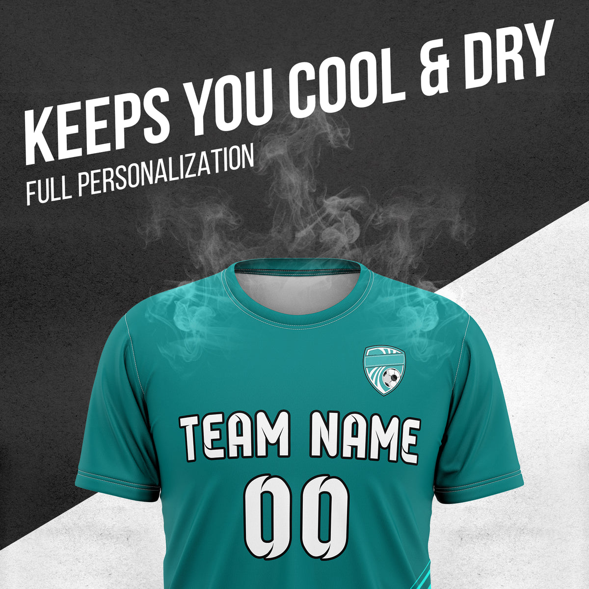 Custom WaveLine Stripe Aqua Soccer sport Tops Jersey