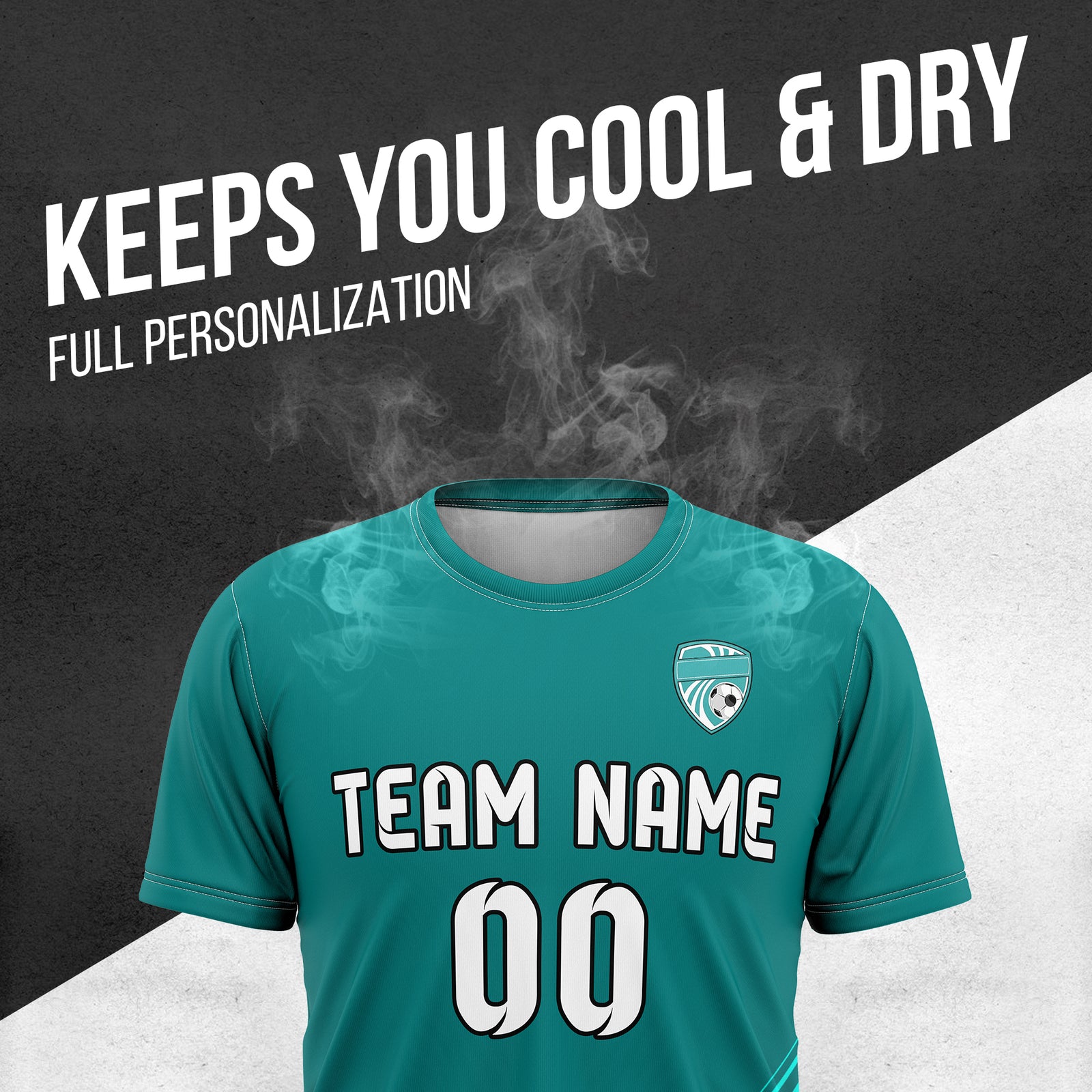 Custom WaveLine Stripe Aqua Soccer sport Tops Jersey