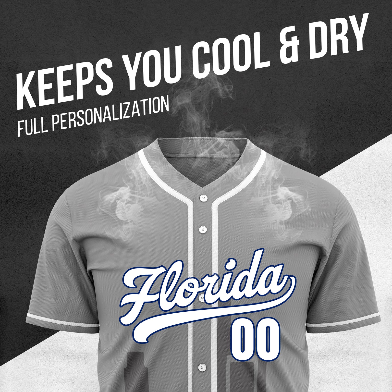 Custom City Flux Grey Baseball Sports Jersey Personalized Uniform with Name & Number