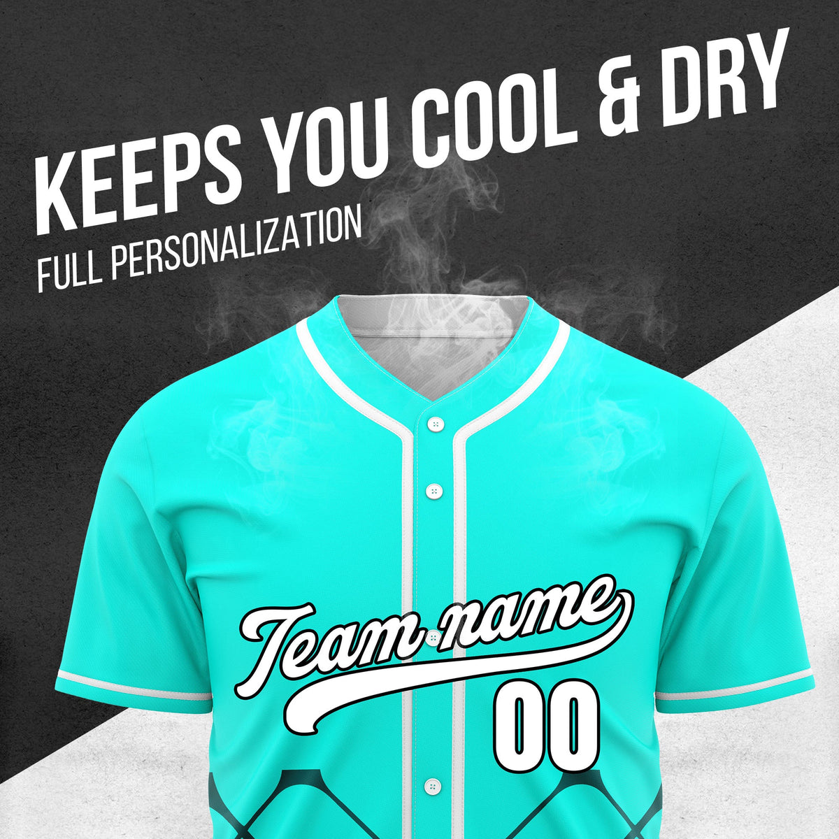 Custom Gridlock Aqua Baseball Sports Jersey Personalized Uniform with Name & Number