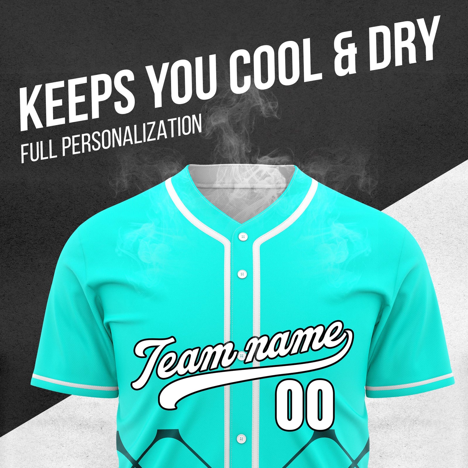 Custom Gridlock Aqua Baseball Sports Jersey Personalized Uniform with Name & Number