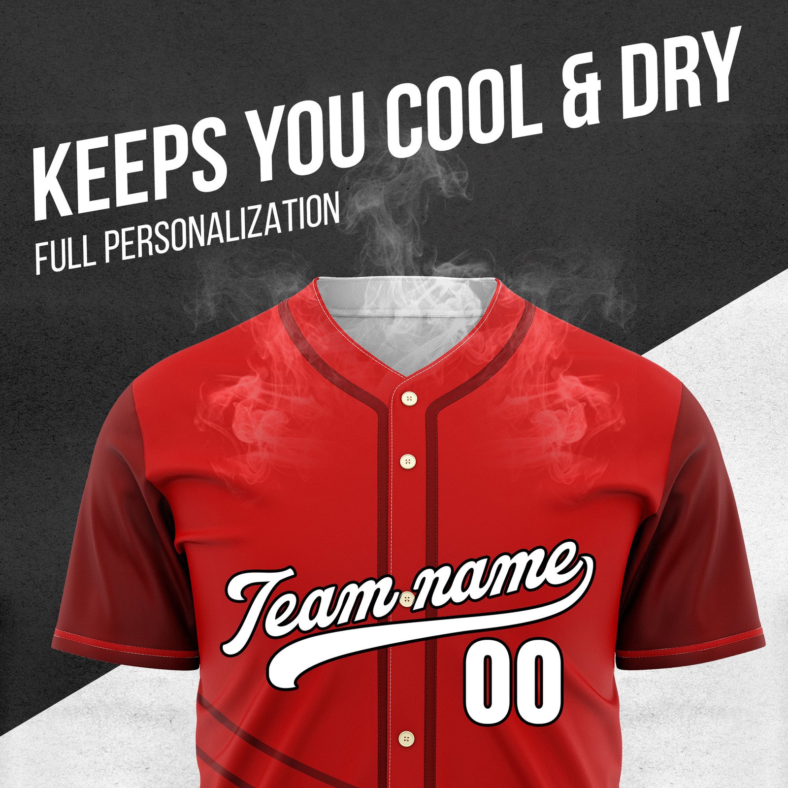 Custom Swift Red Raglan Style Baseball Sports Jersey Personalized Uniform with Name & Number