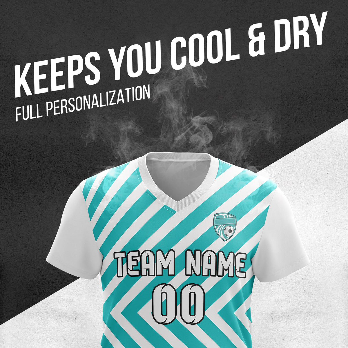 Custom Swift Stripe V-Neck White Soccer sport Tops Jersey
