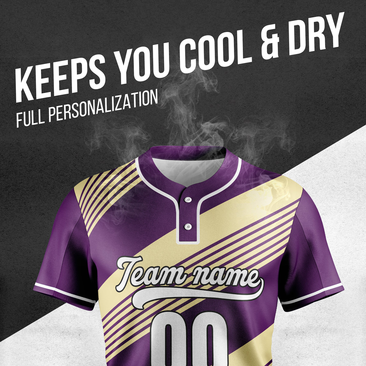 Custom Crossfire Purple Baseball Sports Jersey Personalized Uniform with Name & Number