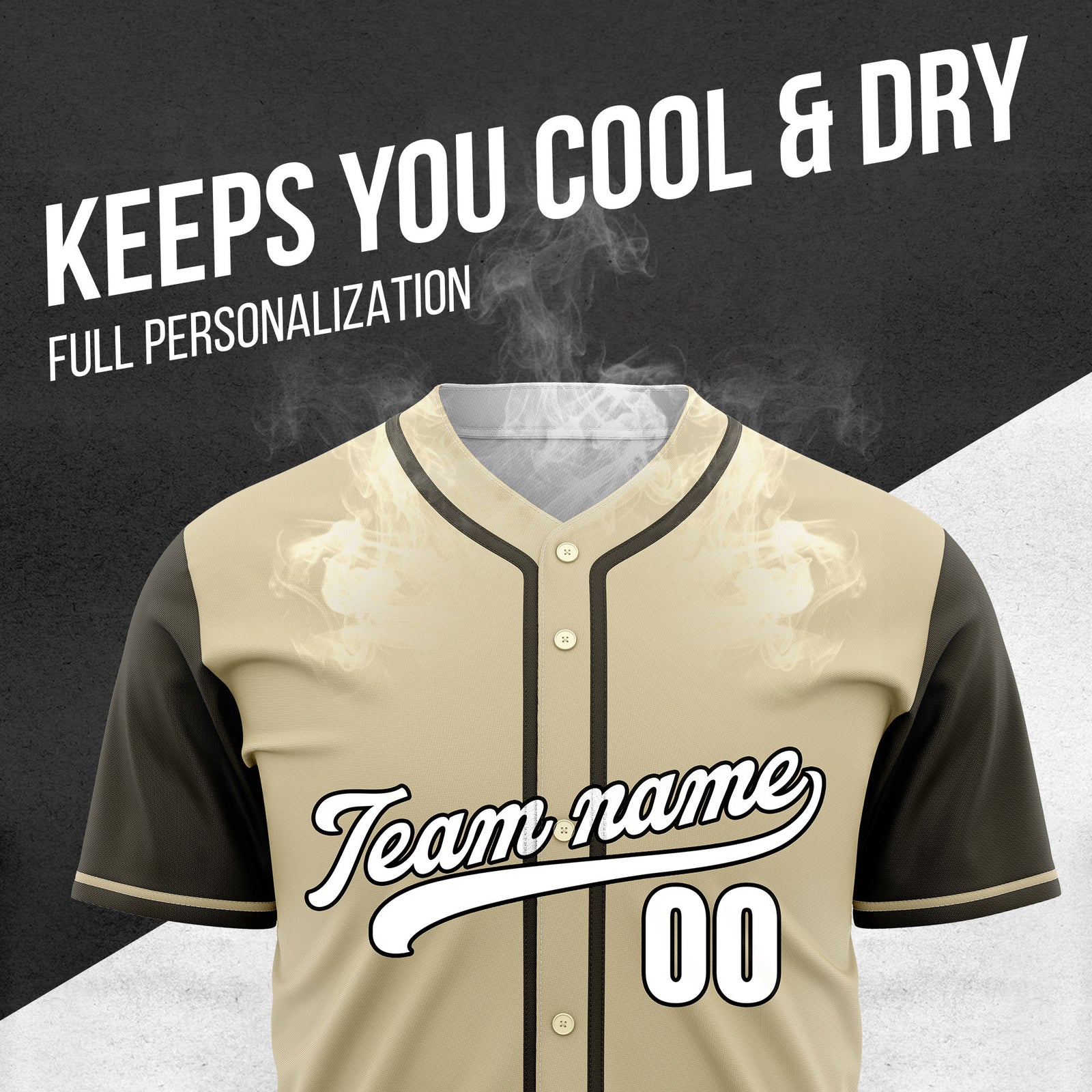 Custom Crimson Khaki Raglan Style Baseball Sports Jersey Personalized Uniform with Name & Number